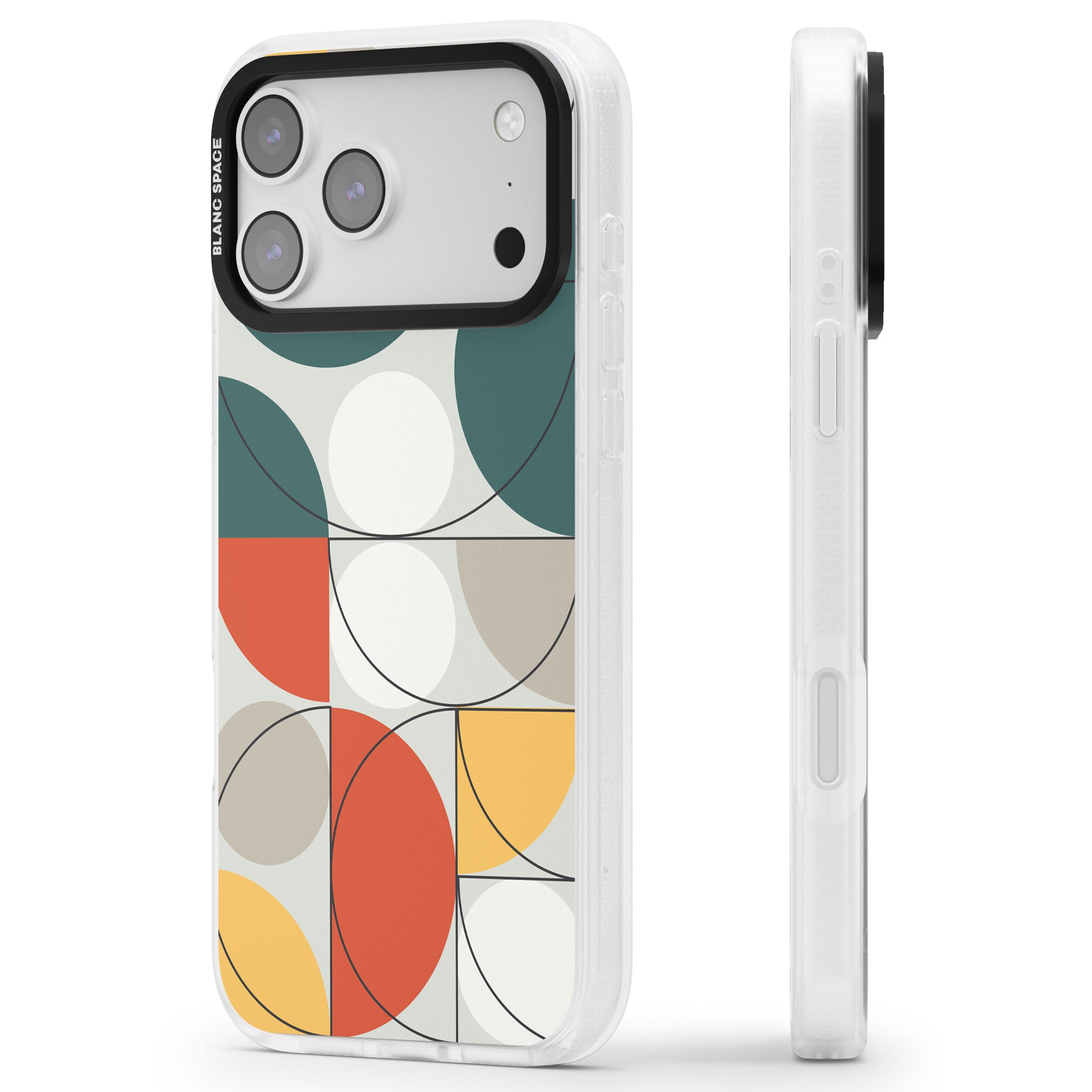 Modern Abstract Circle iPhone 17 Pro Impact Air Clear Phone Case Side Profile