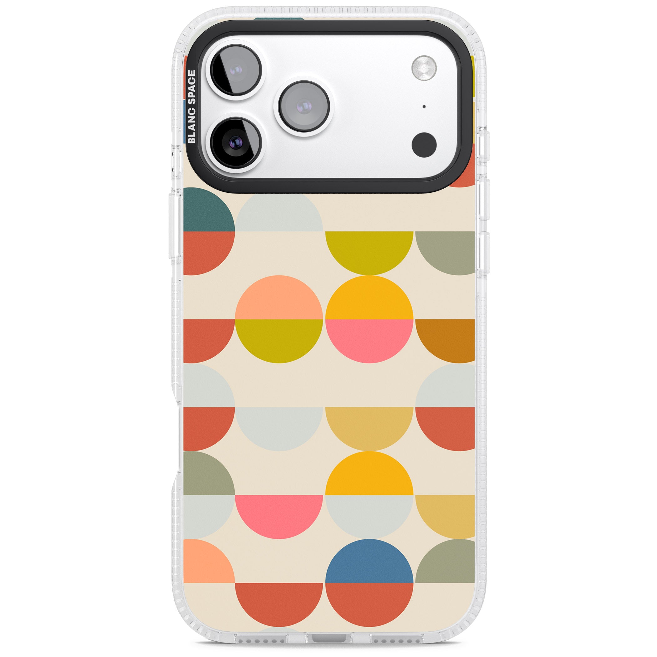 Colorful Retro Circles iPhone 17 Pro Impact Air Clear Phone Case