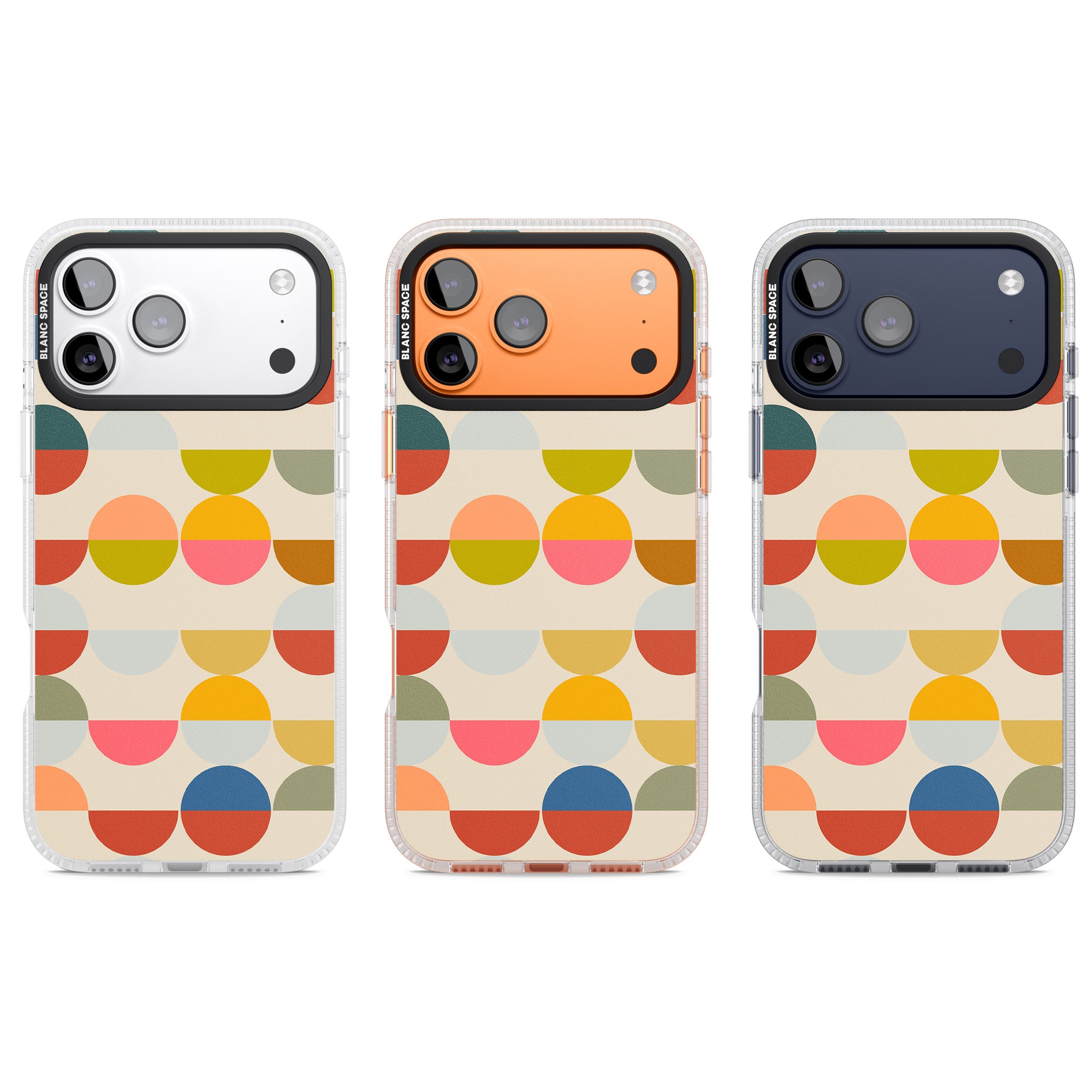 Colorful Retro Circles iPhone 17 Pro Impact Air Clear Phone Case APT Impact Protection