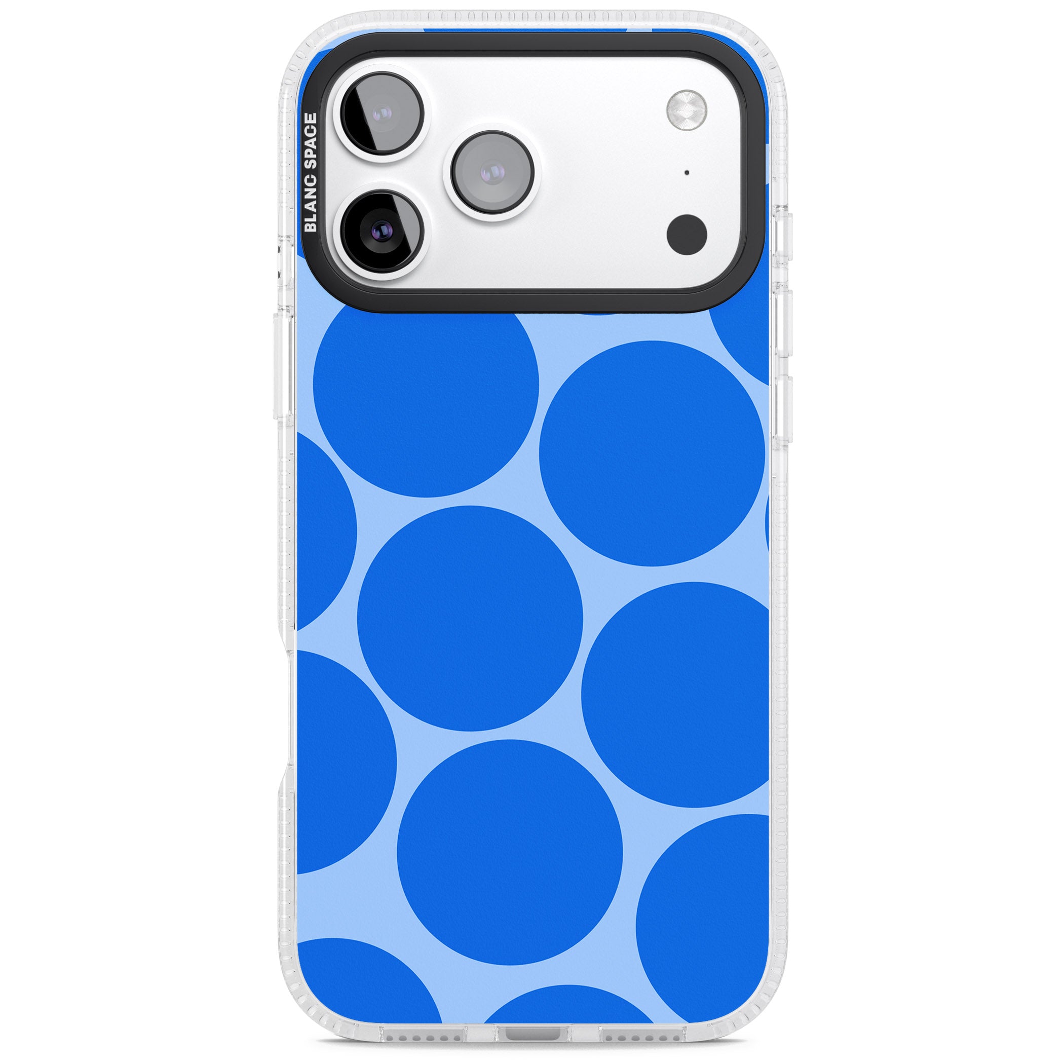 Retro Blue Dot iPhone 17 Pro Impact Air Clear Phone Case