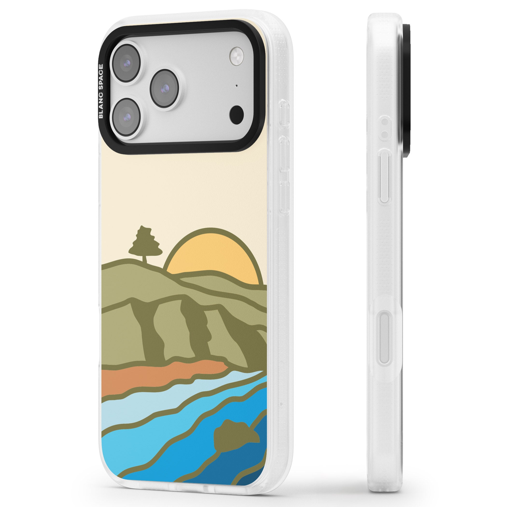 North Sunset iPhone 17 Pro Impact Air Clear Phone Case Side Profile