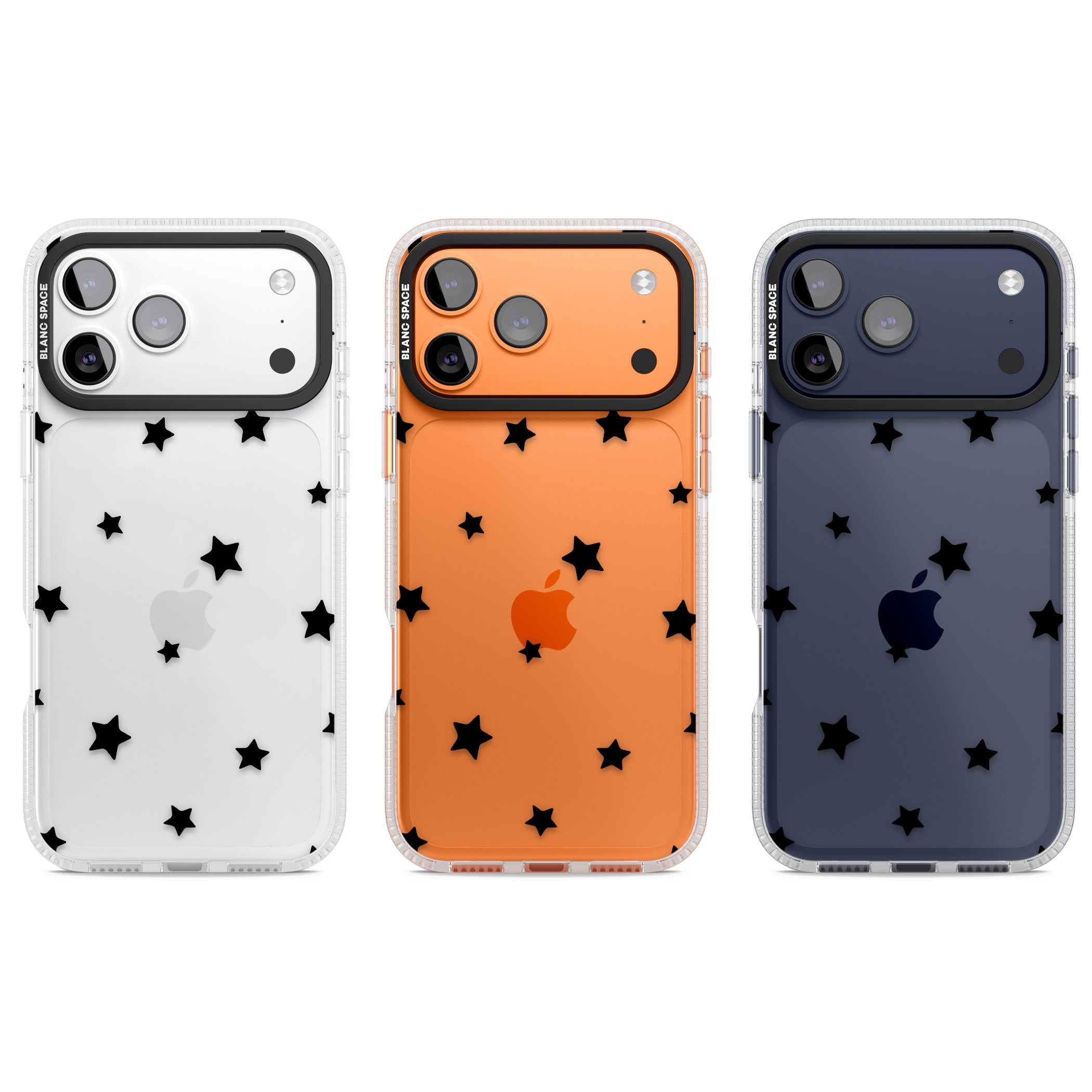 Starry Night Black Stars iPhone 17 Pro Impact Air Clear Phone Case APT Impact Protection