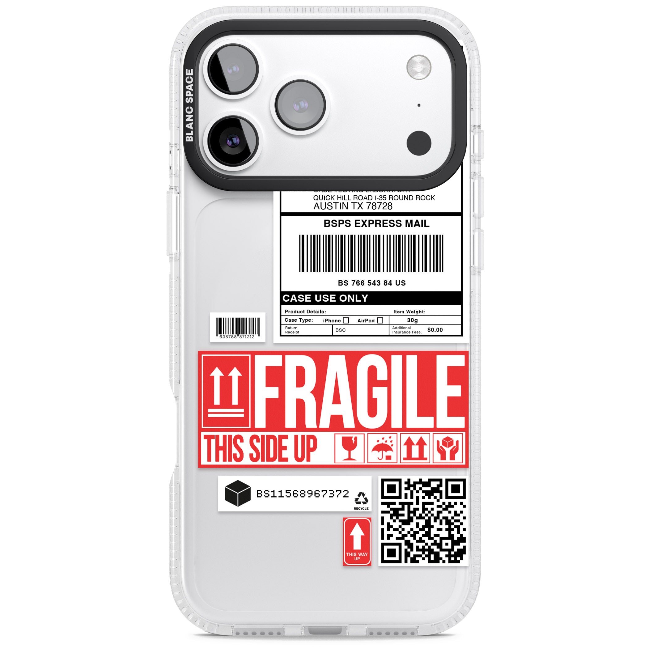 Shipping Label iPhone 17 Pro Impact Air Clear Phone Case
