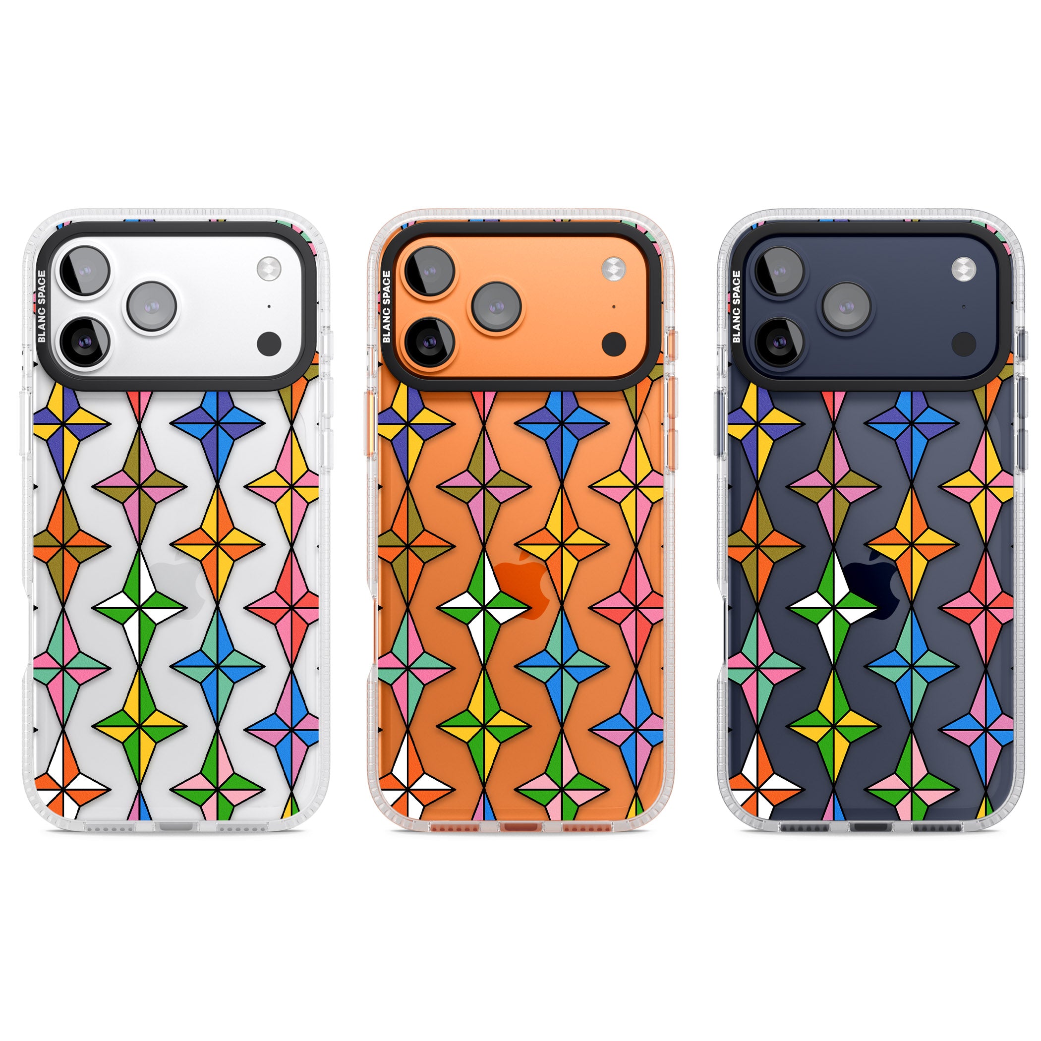 Multi Colour Stars Pattern iPhone 17 Pro Impact Air Clear Phone Case APT Impact Protection