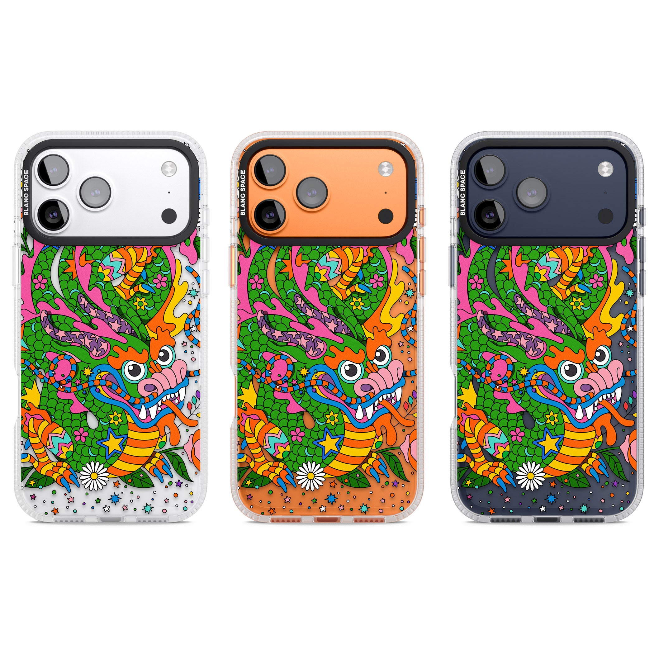 Psychedelic Jungle Dragon iPhone 17 Pro Impact Air Clear Phone Case APT Impact Protection