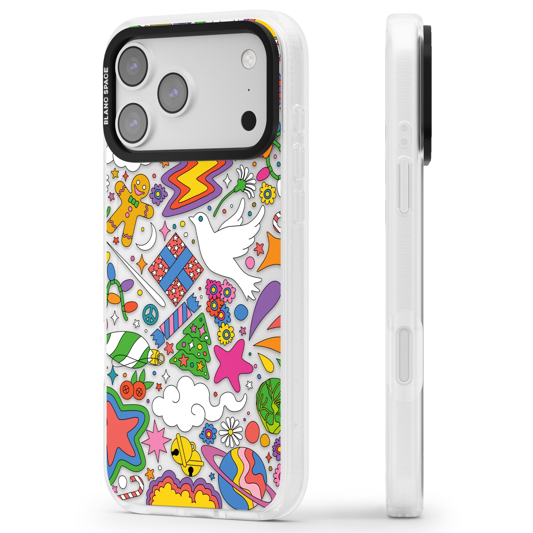 Whimsical Wonderland iPhone 17 Pro Impact Air Clear Phone Case Side Profile