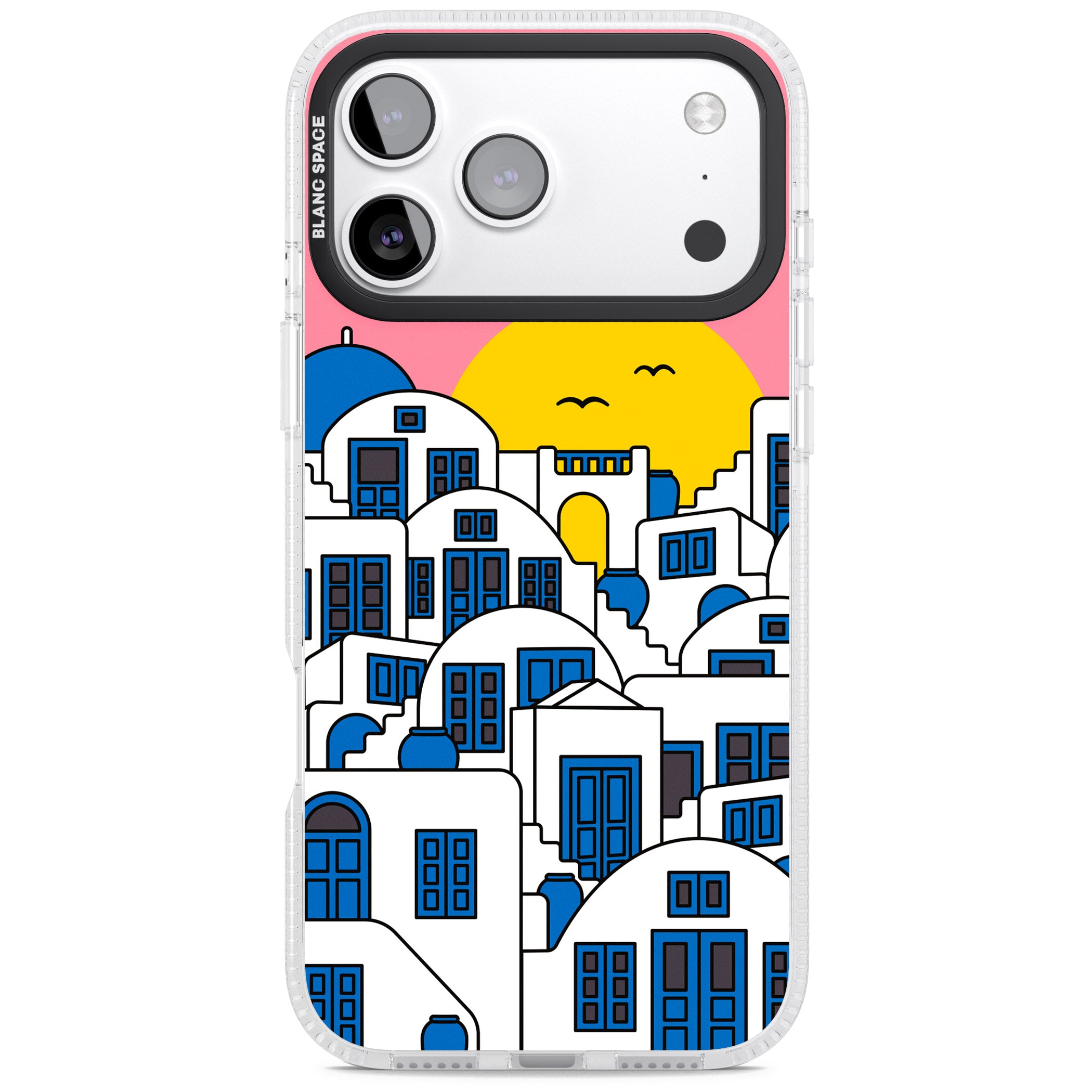 Santorini Sunset iPhone 17 Pro Impact Air Clear Phone Case