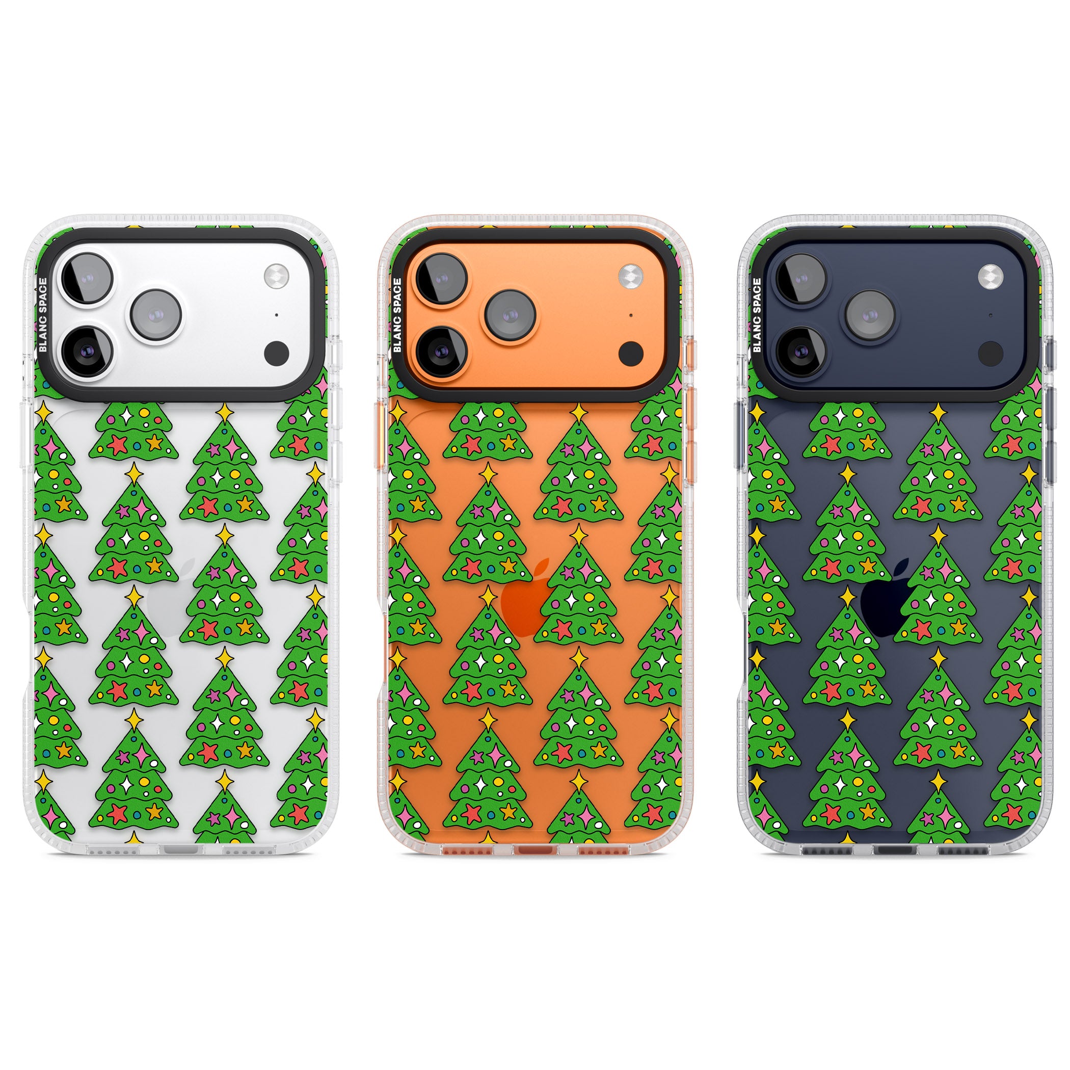 Christmas Tree Pattern (Clear) iPhone 17 Pro Impact Air Clear Phone Case APT Impact Protection