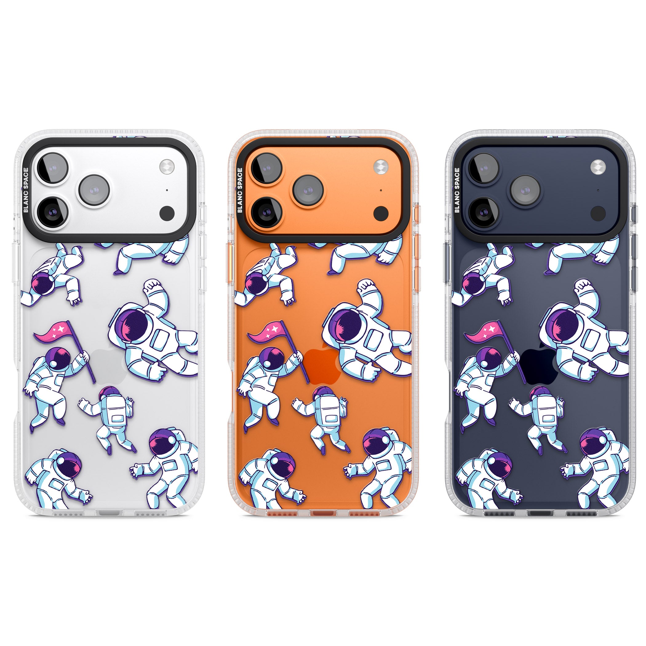 Astronaut Pattern iPhone 17 Pro Impact Air Clear Phone Case APT Impact Protection