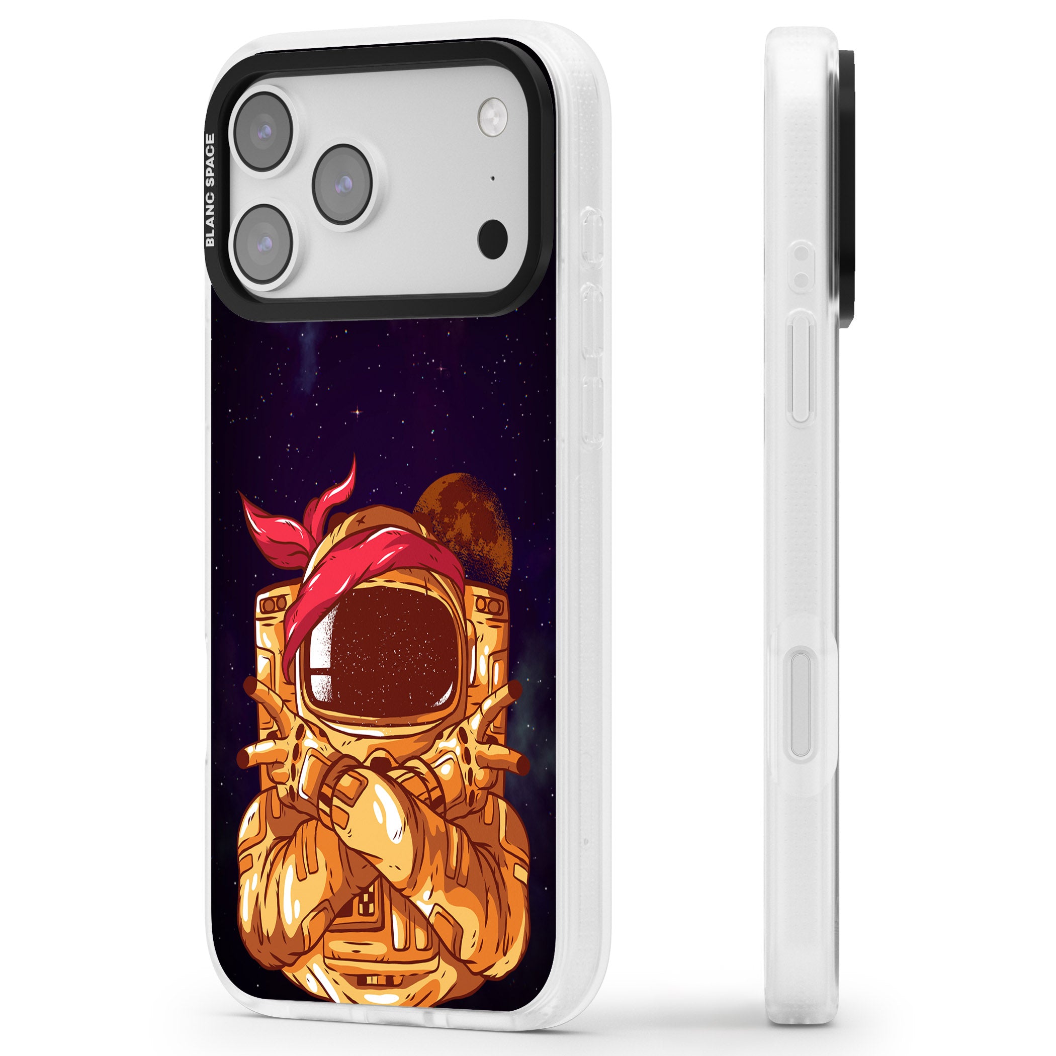 Space Gangster iPhone 17 Pro Max Impact Air Clear Phone Case Side Profile