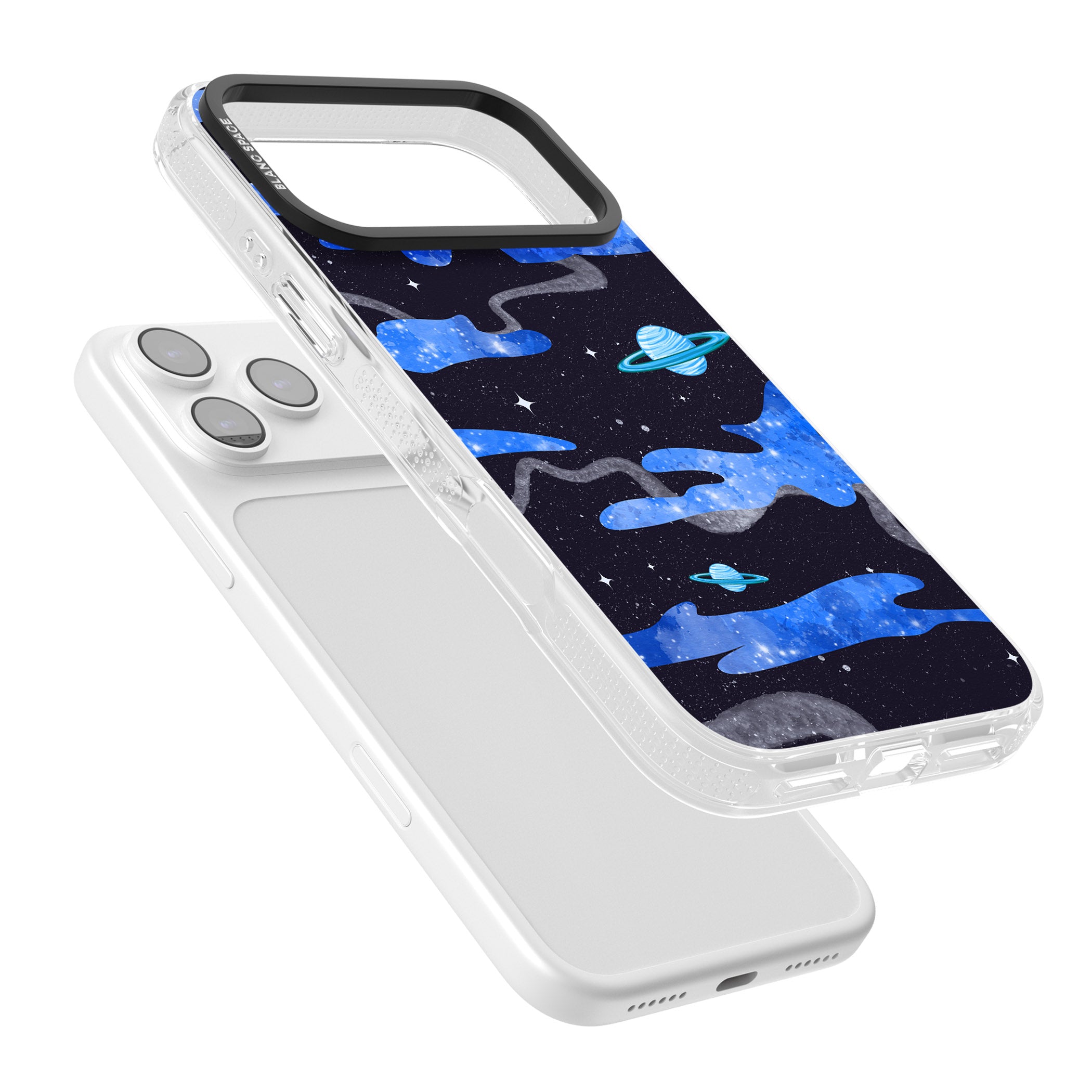 Blue Galaxy iPhone 17 Pro Max Impact Air Clear Phone Case Colours