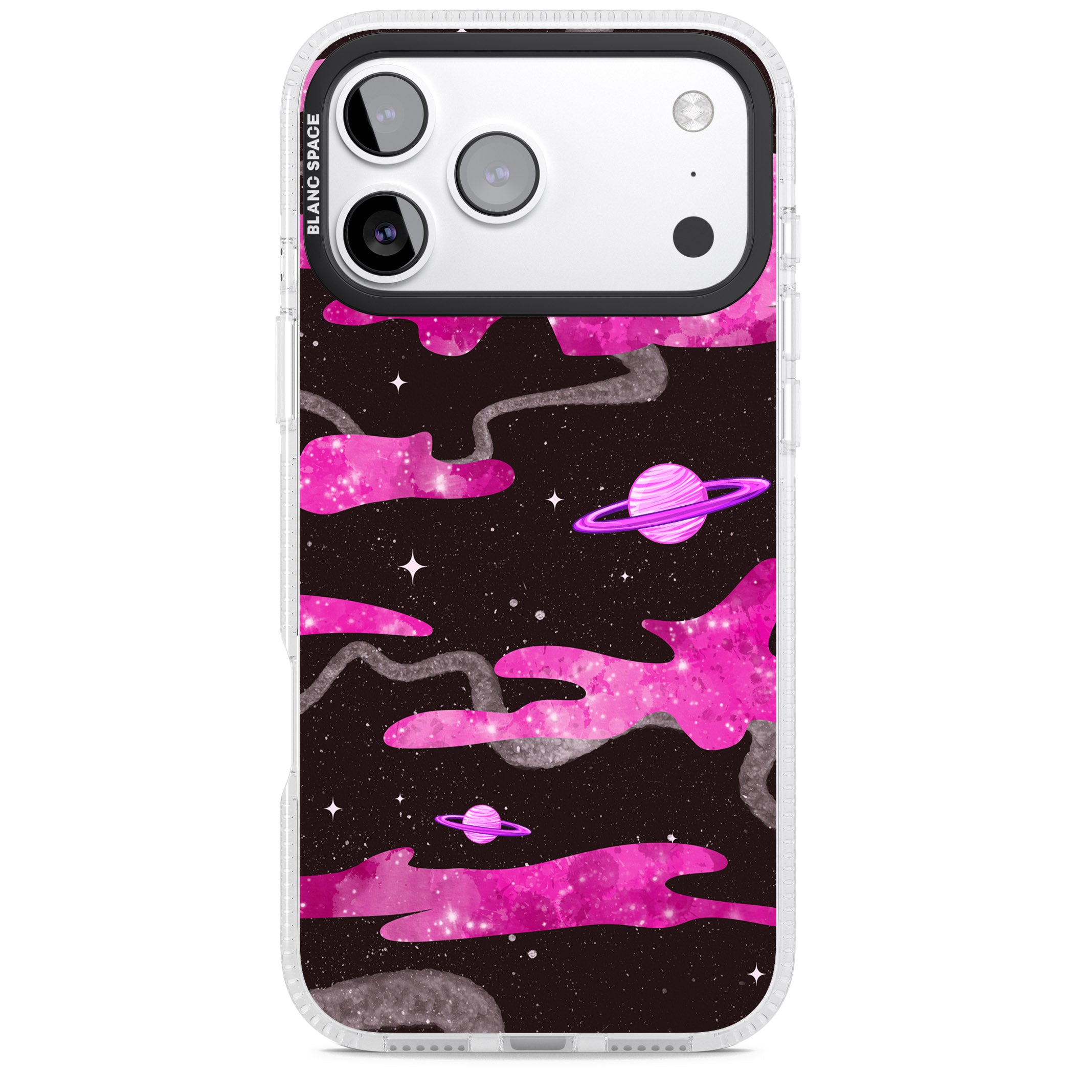Pink Galaxy iPhone 17 Pro Max Impact Air Clear Phone Case