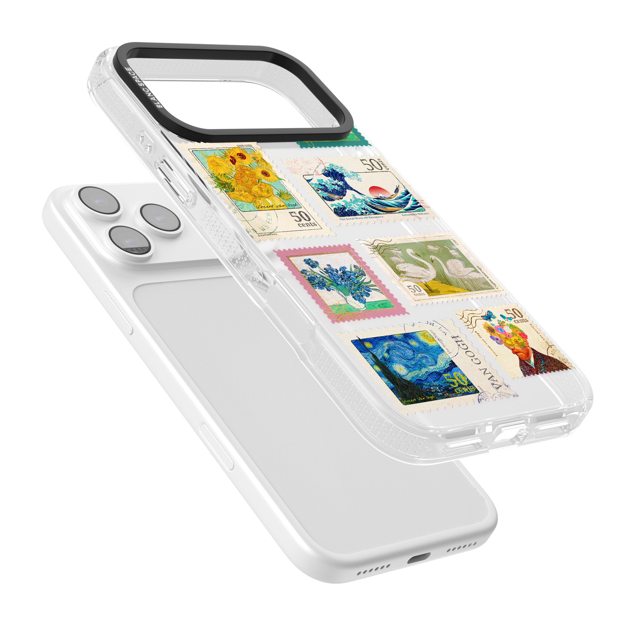 Vintage Art Stamps iPhone 17 Pro Max Impact Air Clear Phone Case Colours