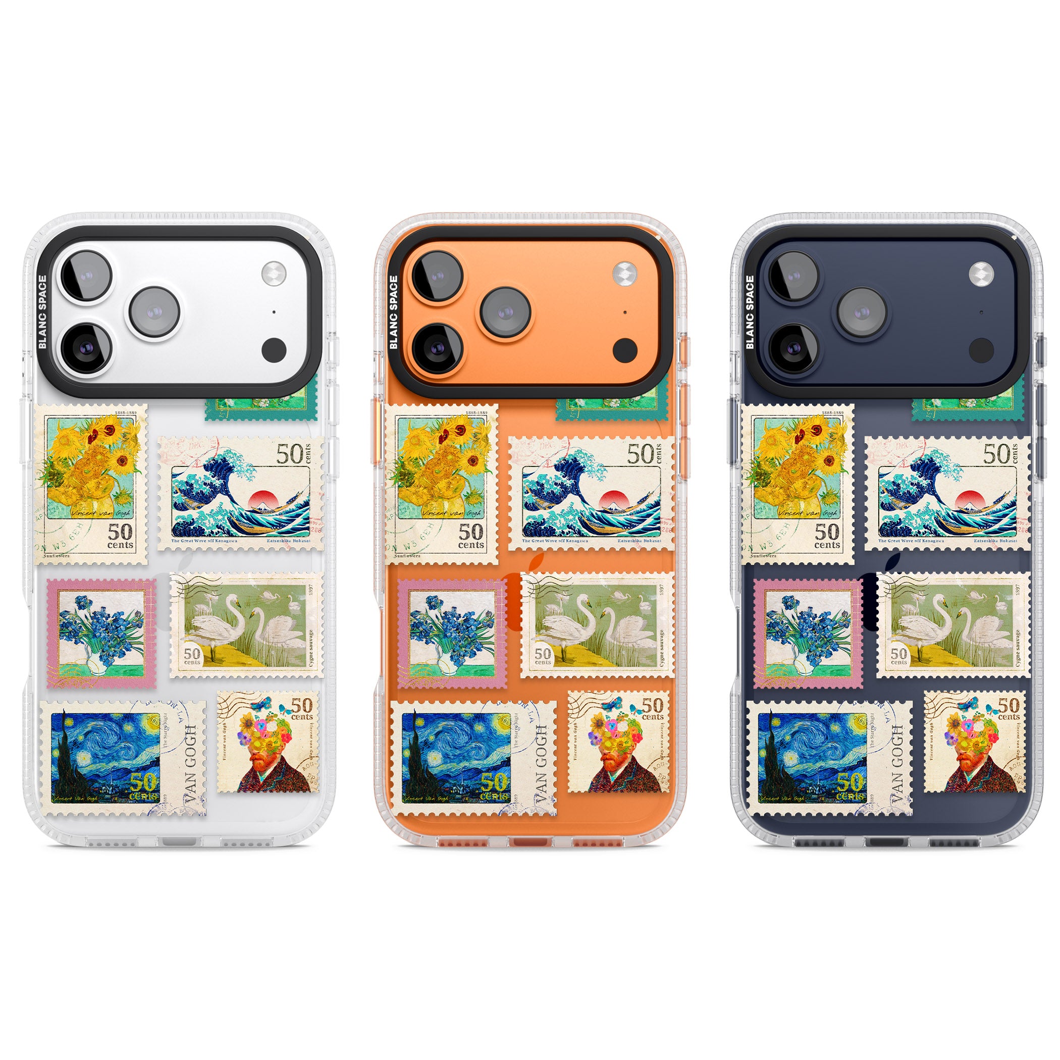 Vintage Art Stamps iPhone 17 Pro Impact Air Clear Phone Case APT Impact Protection