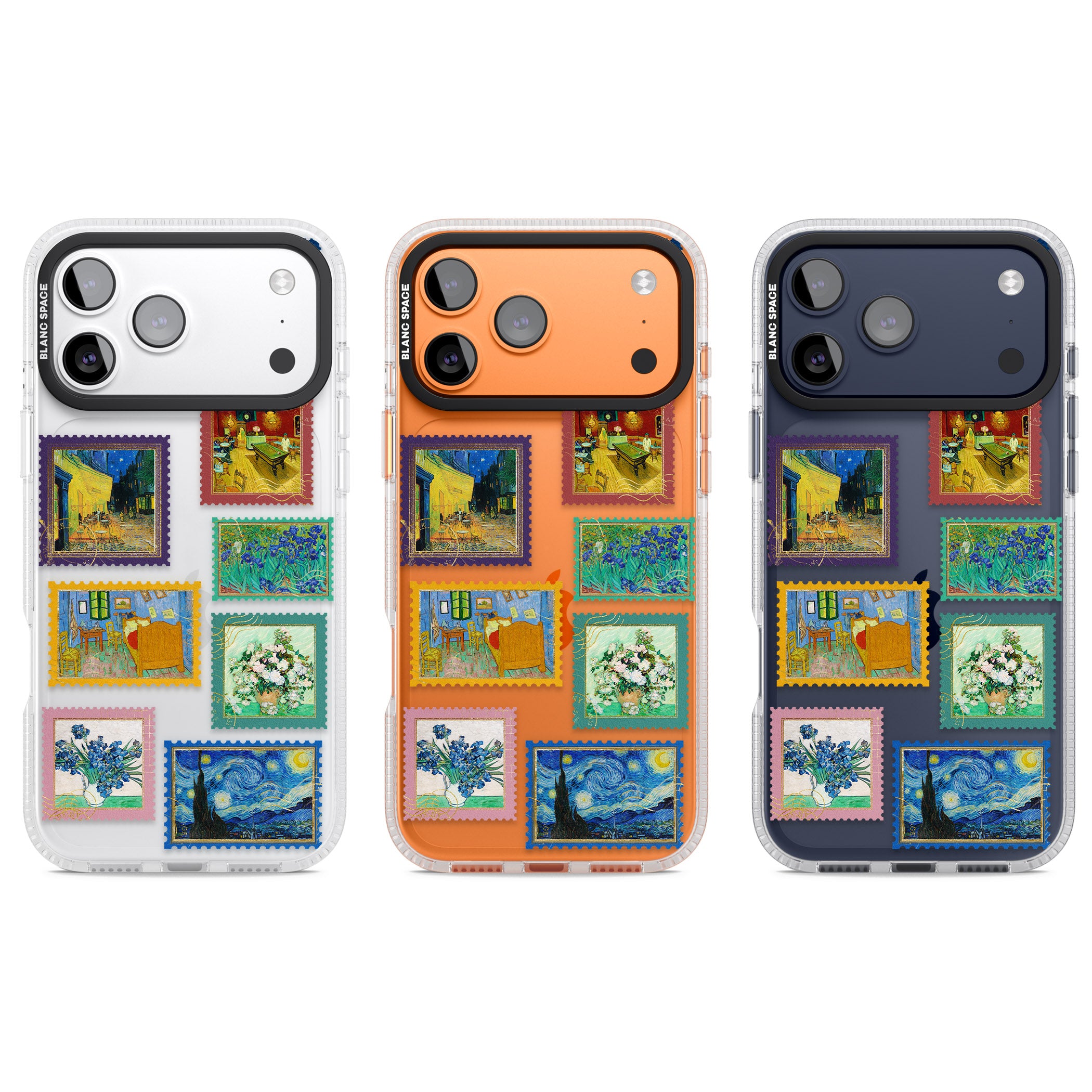 Colourful Vintage Art Stamps iPhone 17 Pro Impact Air Clear Phone Case APT Impact Protection