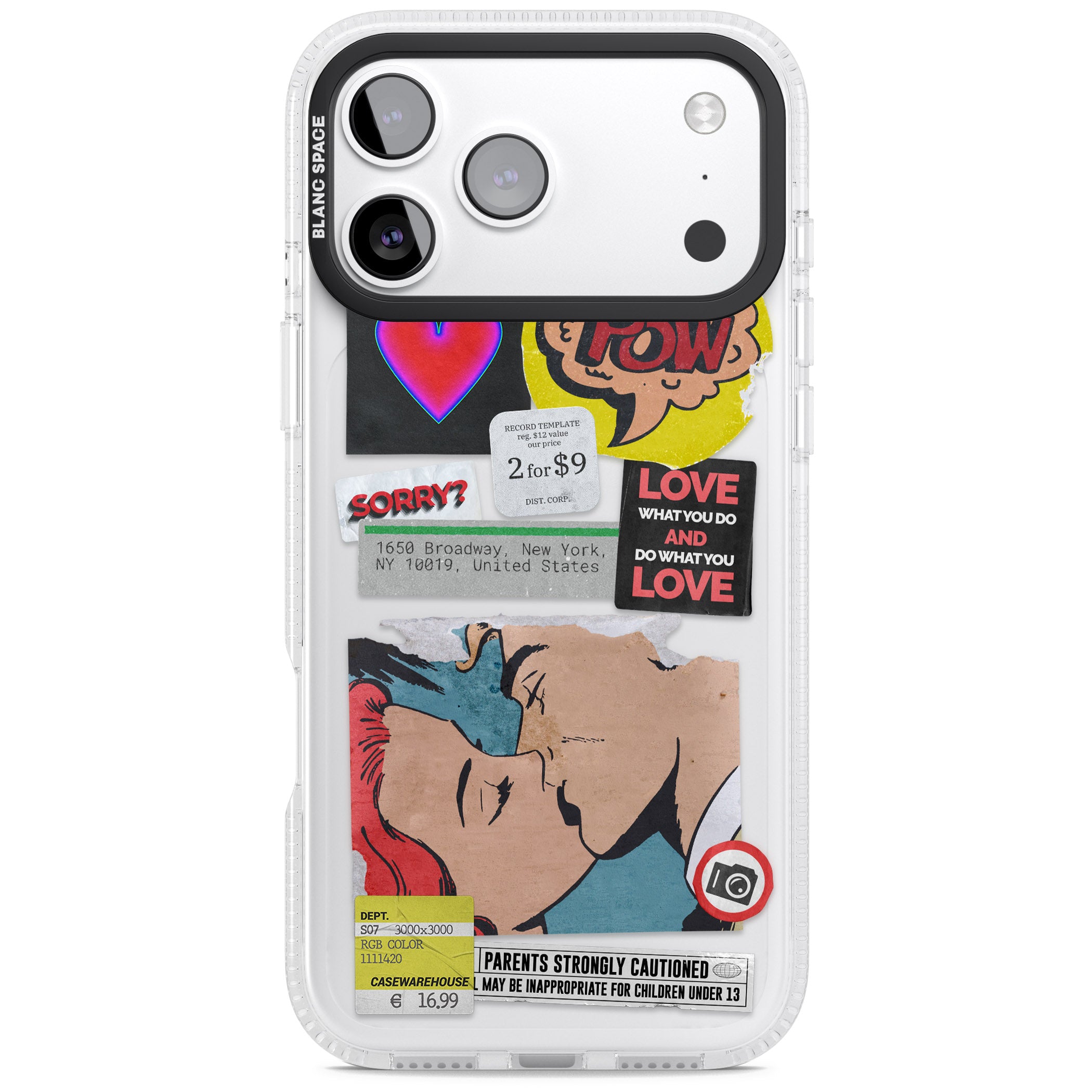 Retro Sticker Mix iPhone 17 Pro Impact Air Clear Phone Case