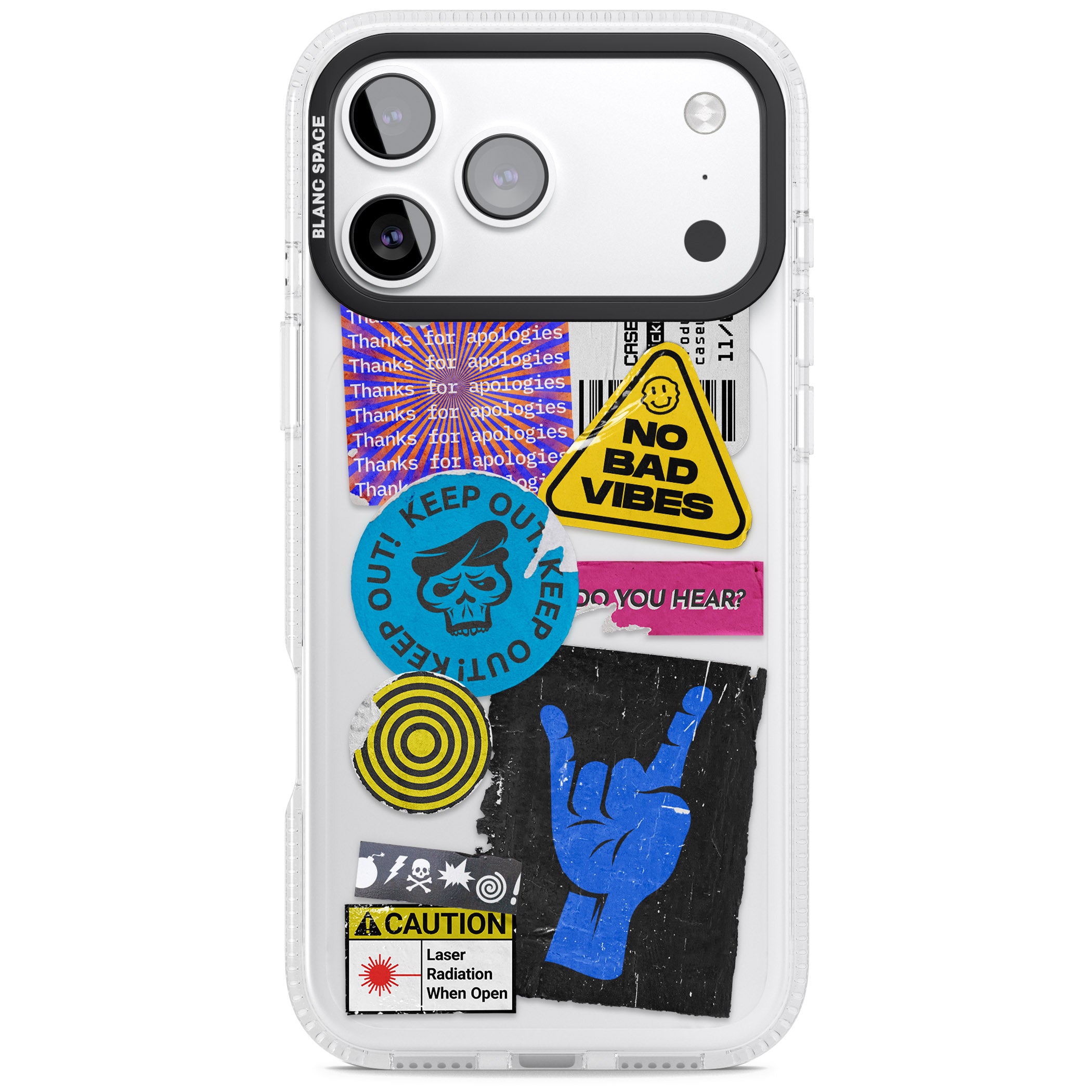 No Bad Vibes Sticker Mix iPhone 17 Pro Impact Air Clear Phone Case
