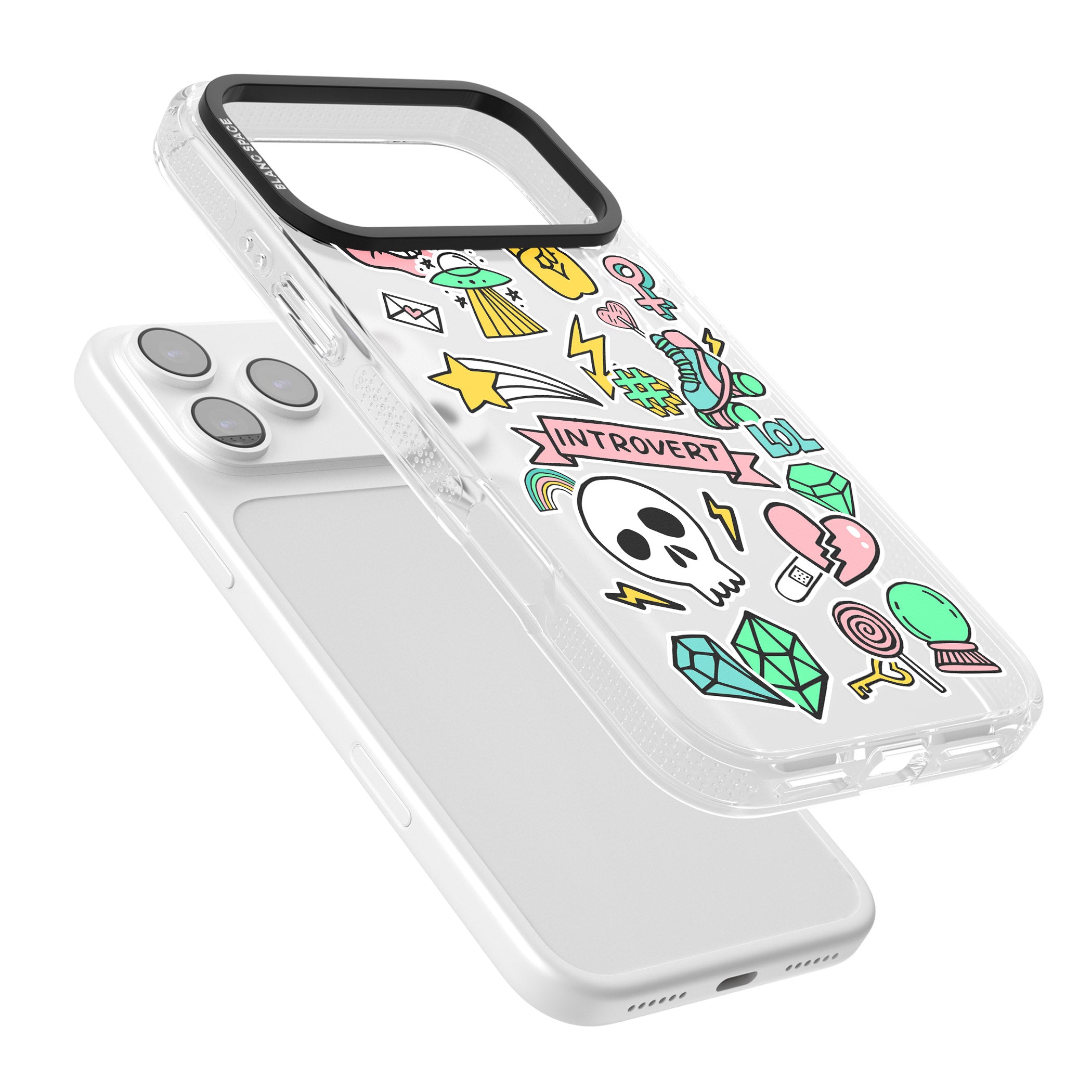 Introvert Sticker iPhone 17 Pro Impact Air Clear Phone Case Colours