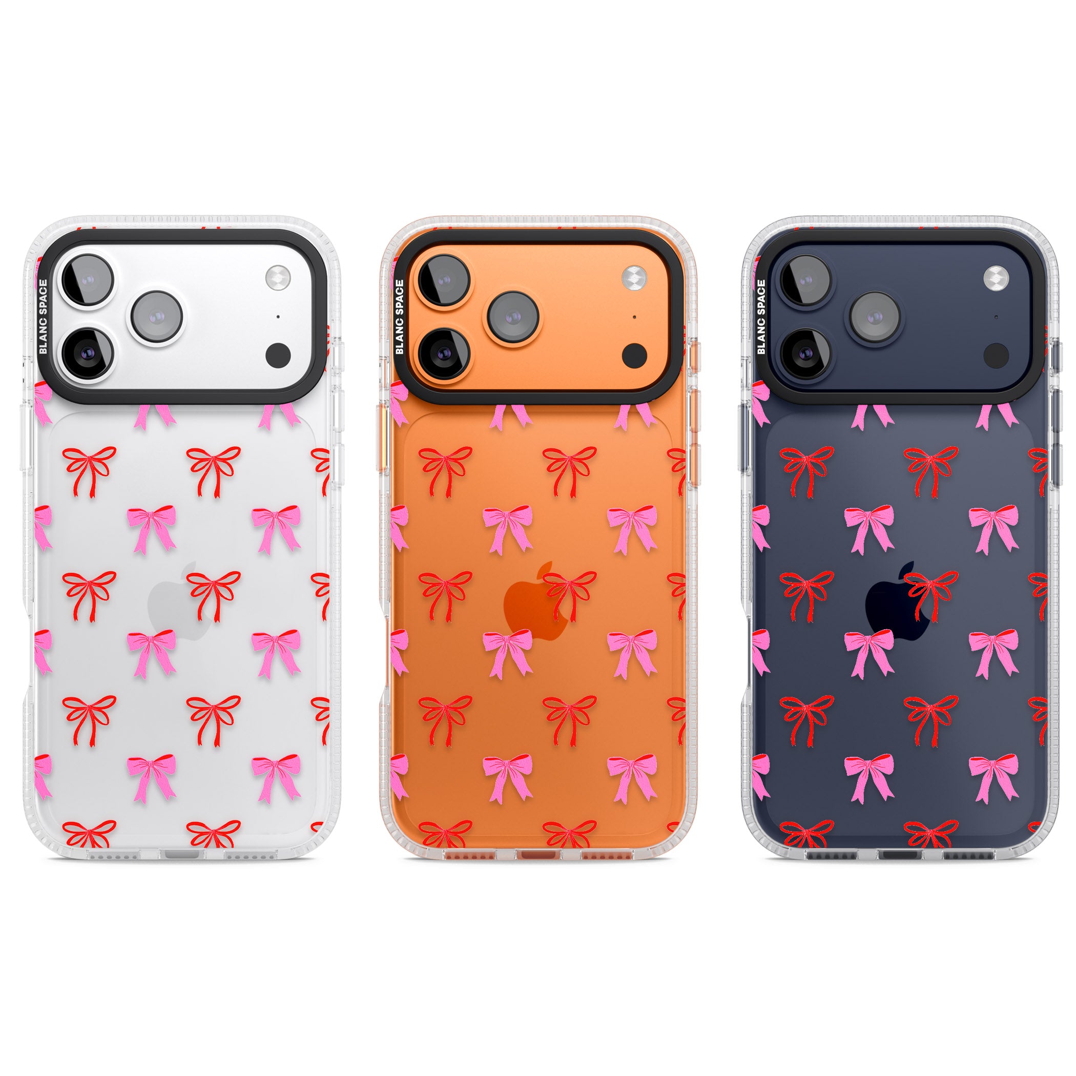 Cute Bow Pattern iPhone 17 Pro Impact Air Clear Phone Case APT Impact Protection