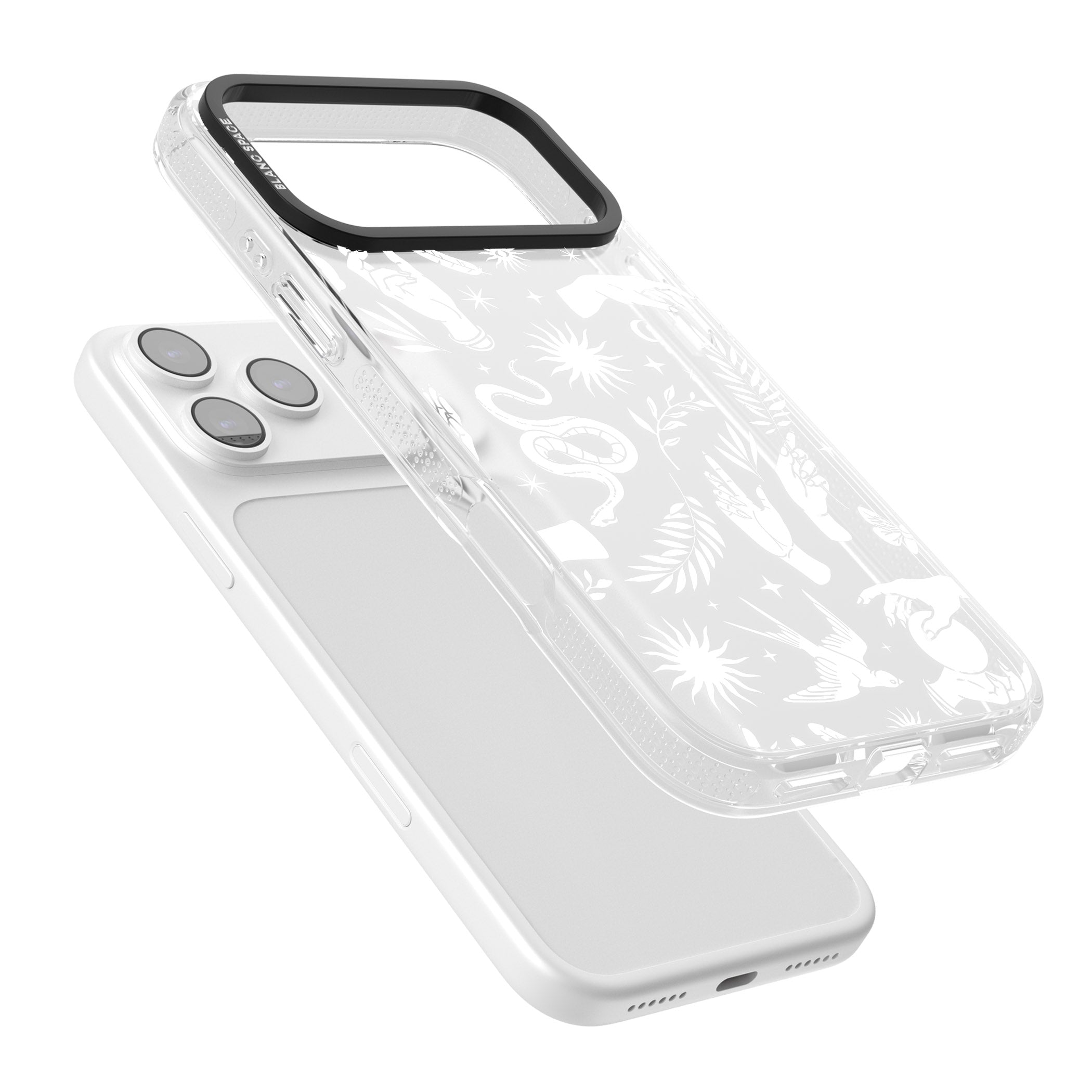 Celestial Pattern (White) iPhone 17 Pro Max Impact Air Clear Phone Case Colours