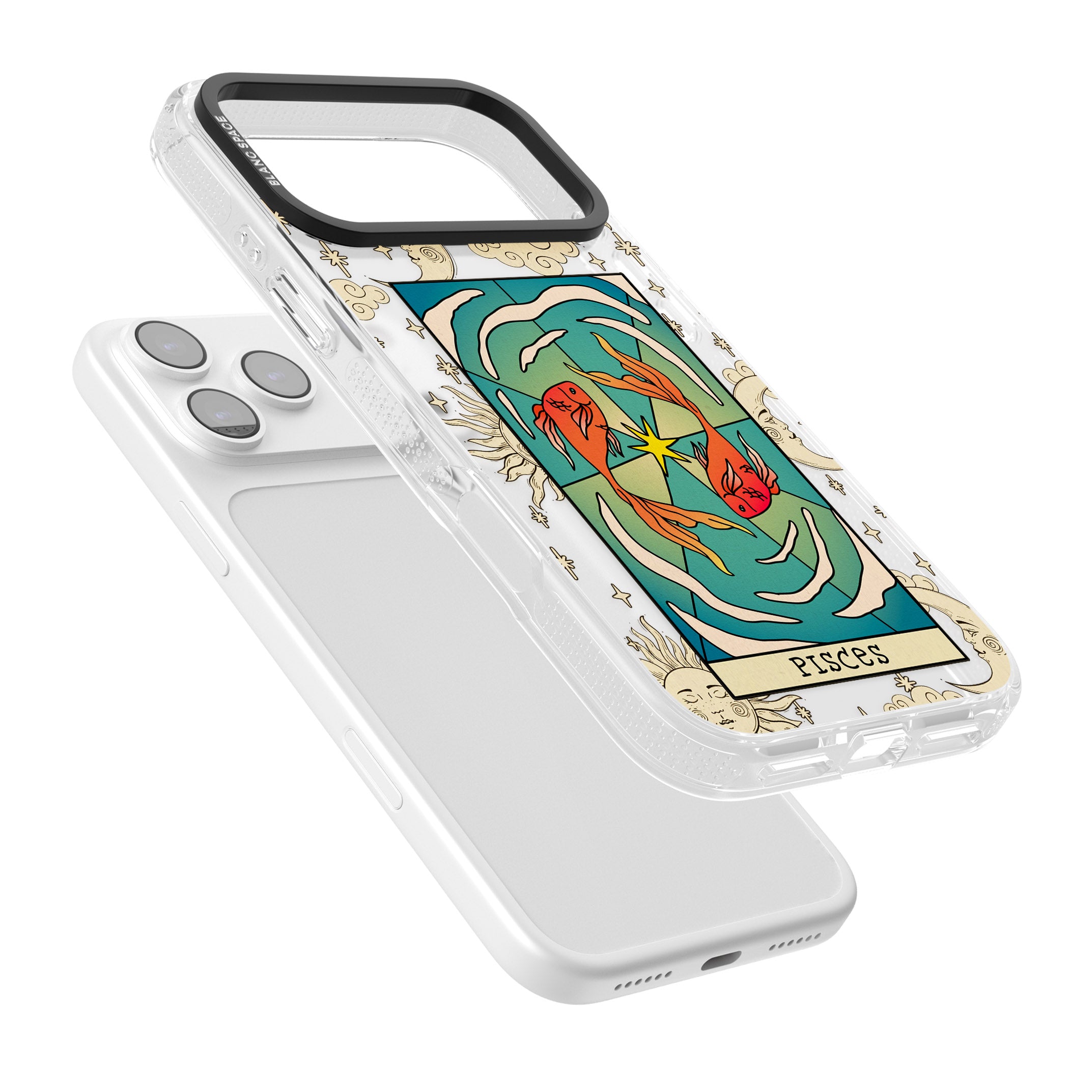 Celestial Zodiac Pisces iPhone 17 Pro Impact Air Clear Phone Case Colours