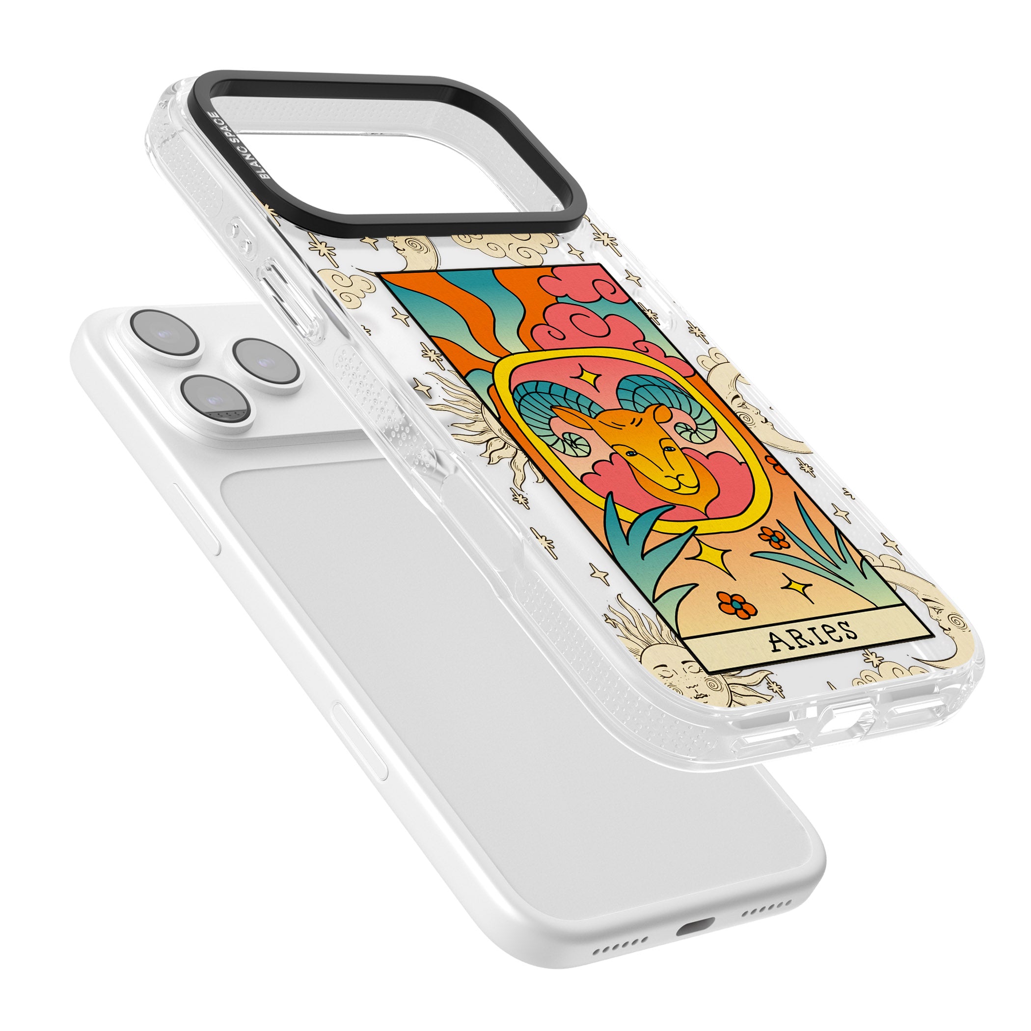 Celestial Zodiac Aries iPhone 17 Pro Impact Air Clear Phone Case Colours