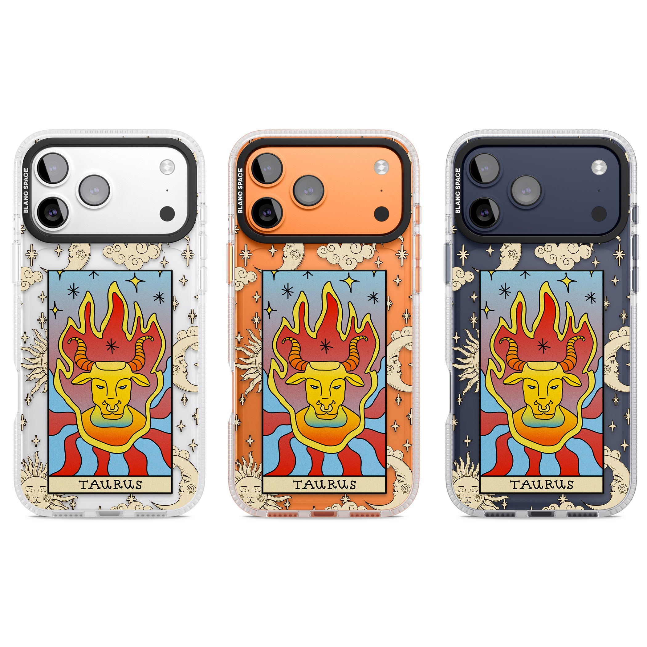 Celestial Zodiac Taurus iPhone 17 Pro Impact Air Clear Phone Case APT Impact Protection
