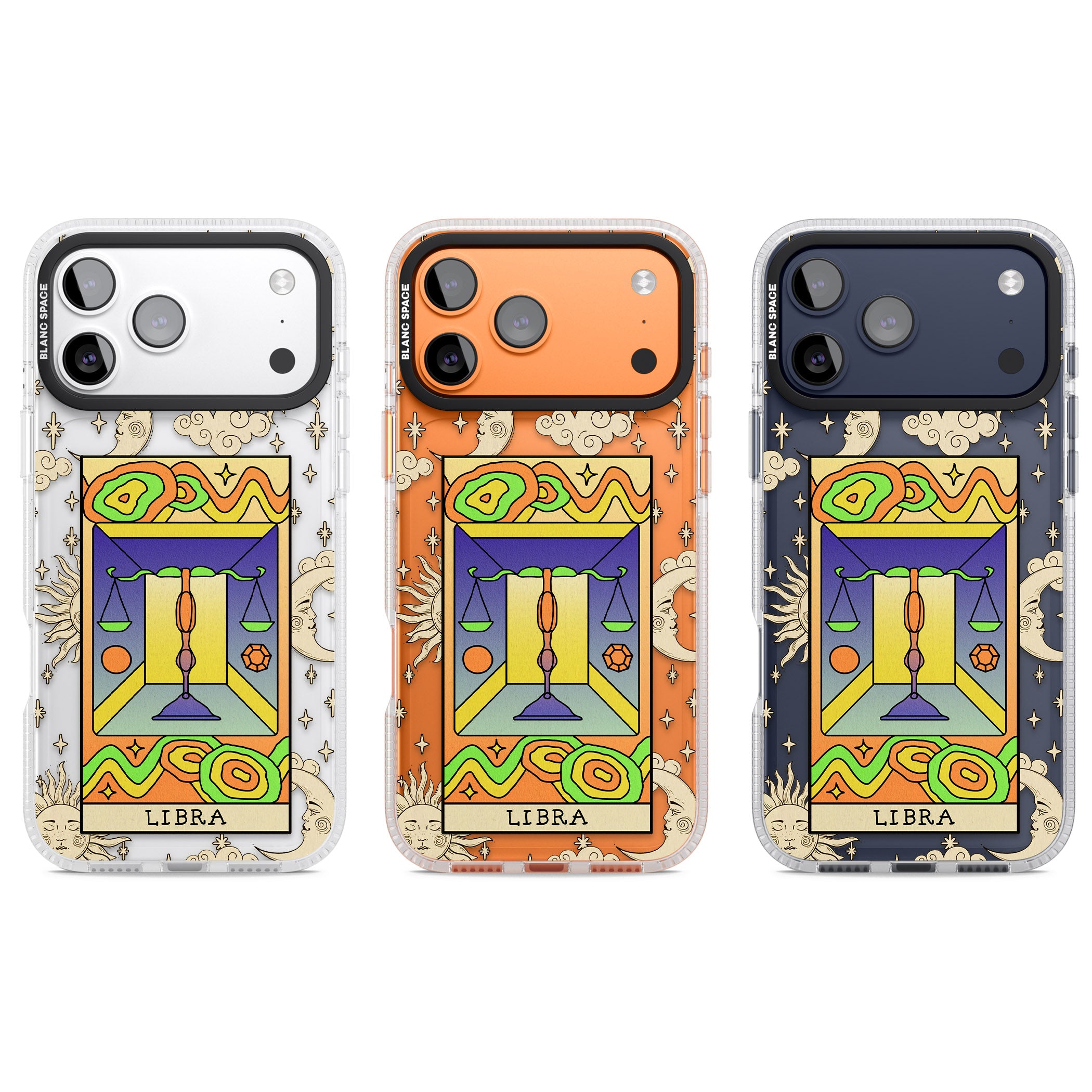 Celestial Zodiac Libra iPhone 17 Pro Impact Air Clear Phone Case APT Impact Protection