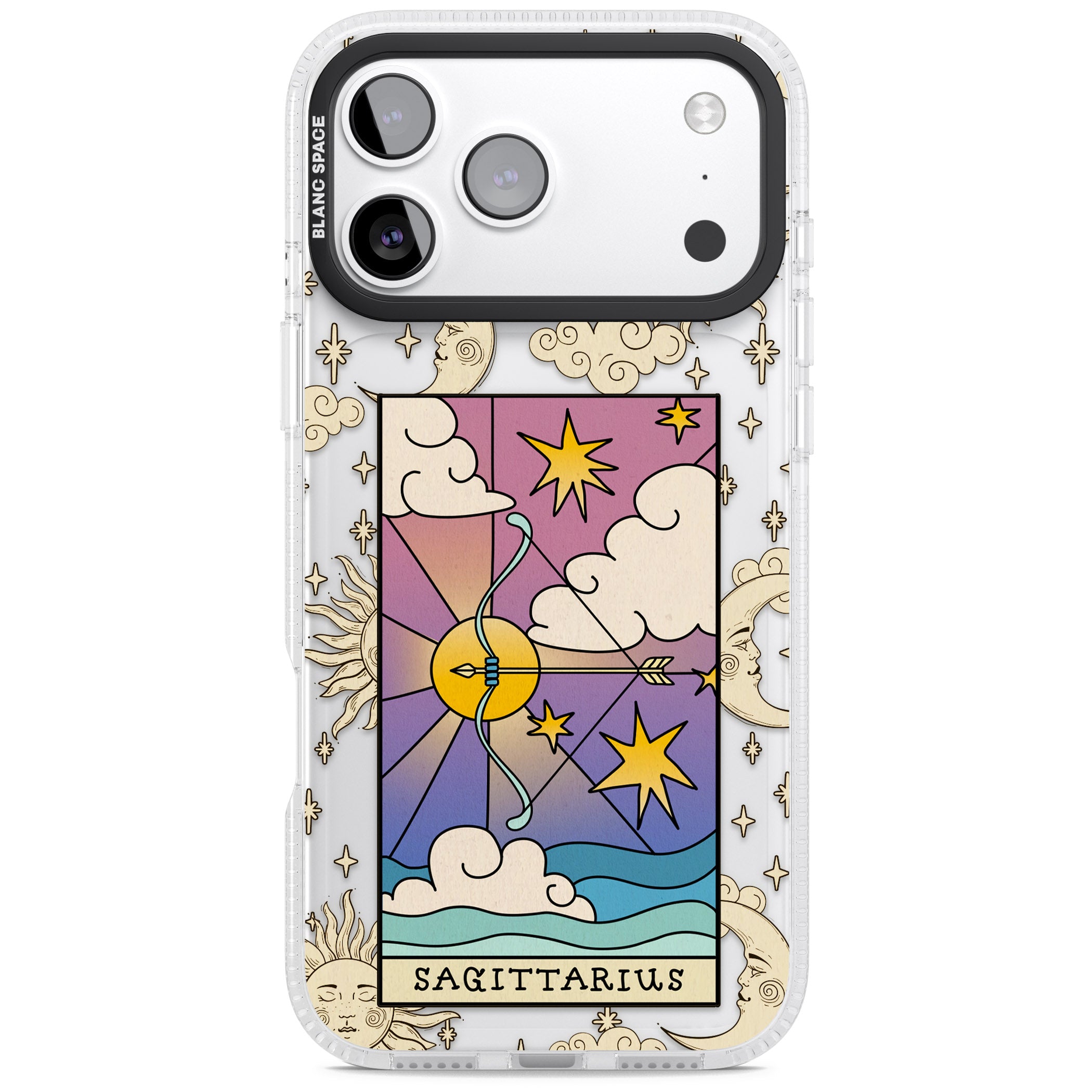 Celestial Zodiac Sagittarius iPhone 17 Pro Impact Air Clear Phone Case