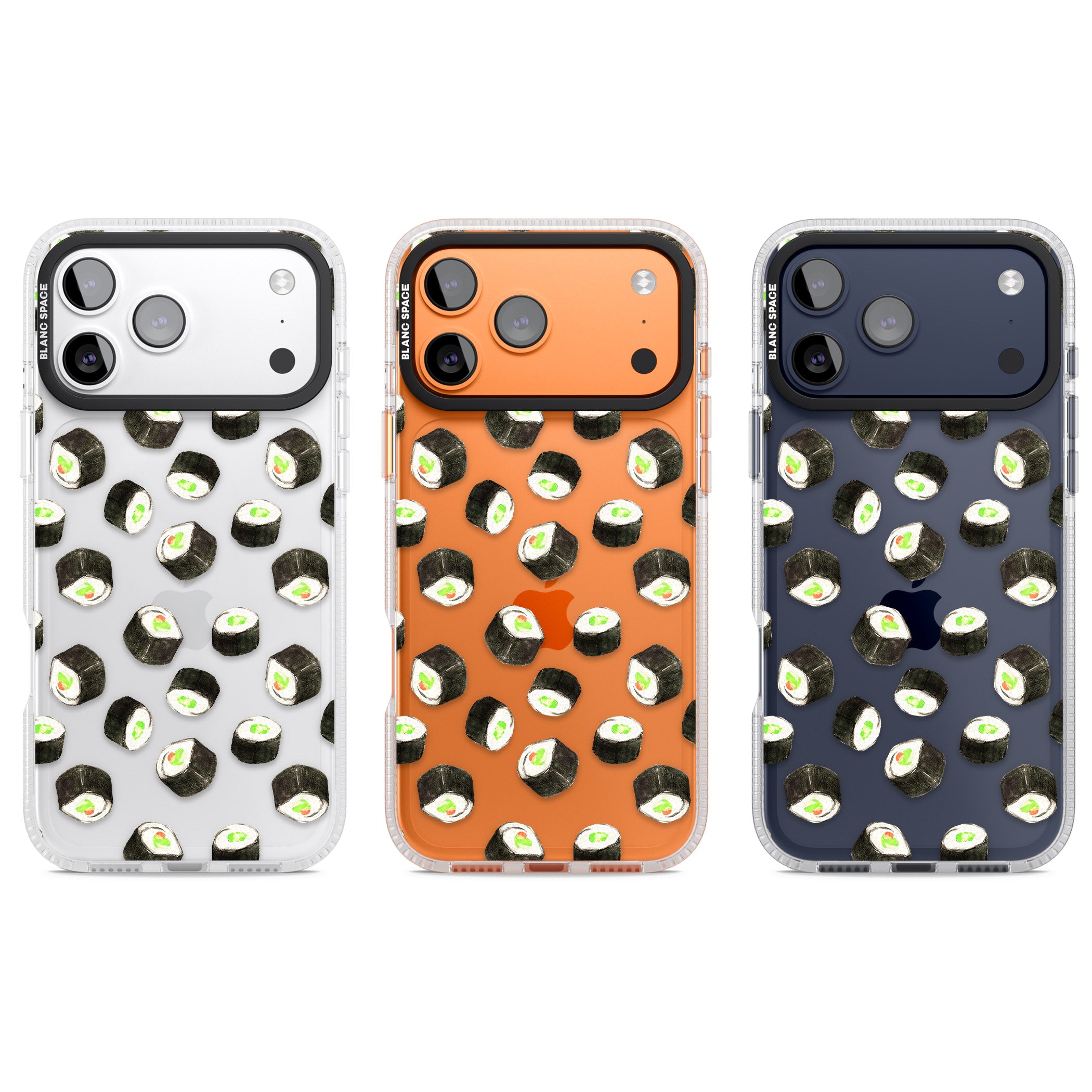 Sushi Pattern iPhone 17 Pro Impact Air Clear Phone Case APT Impact Protection