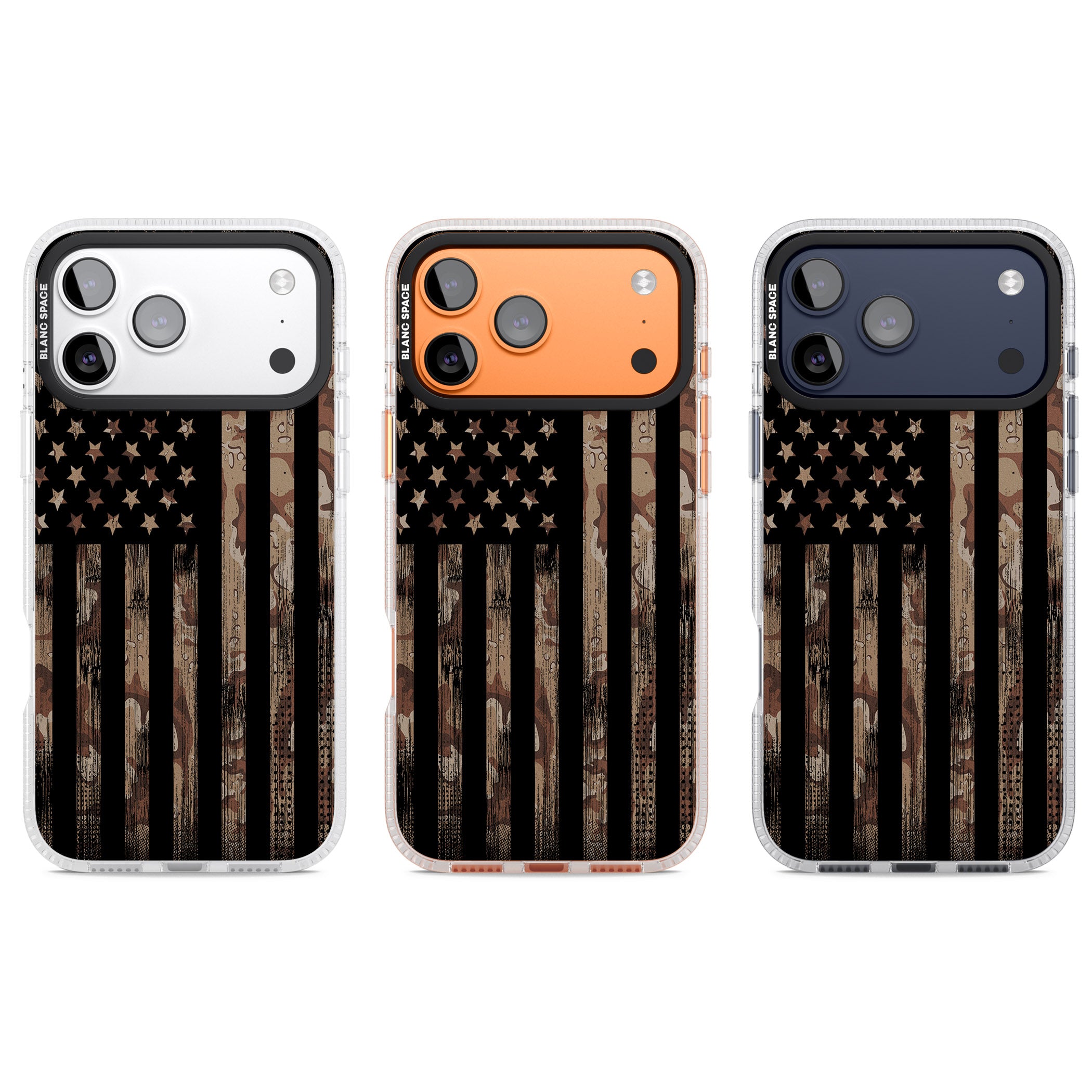 American Flag Camo iPhone 17 Pro Impact Air Clear Phone Case APT Impact Protection