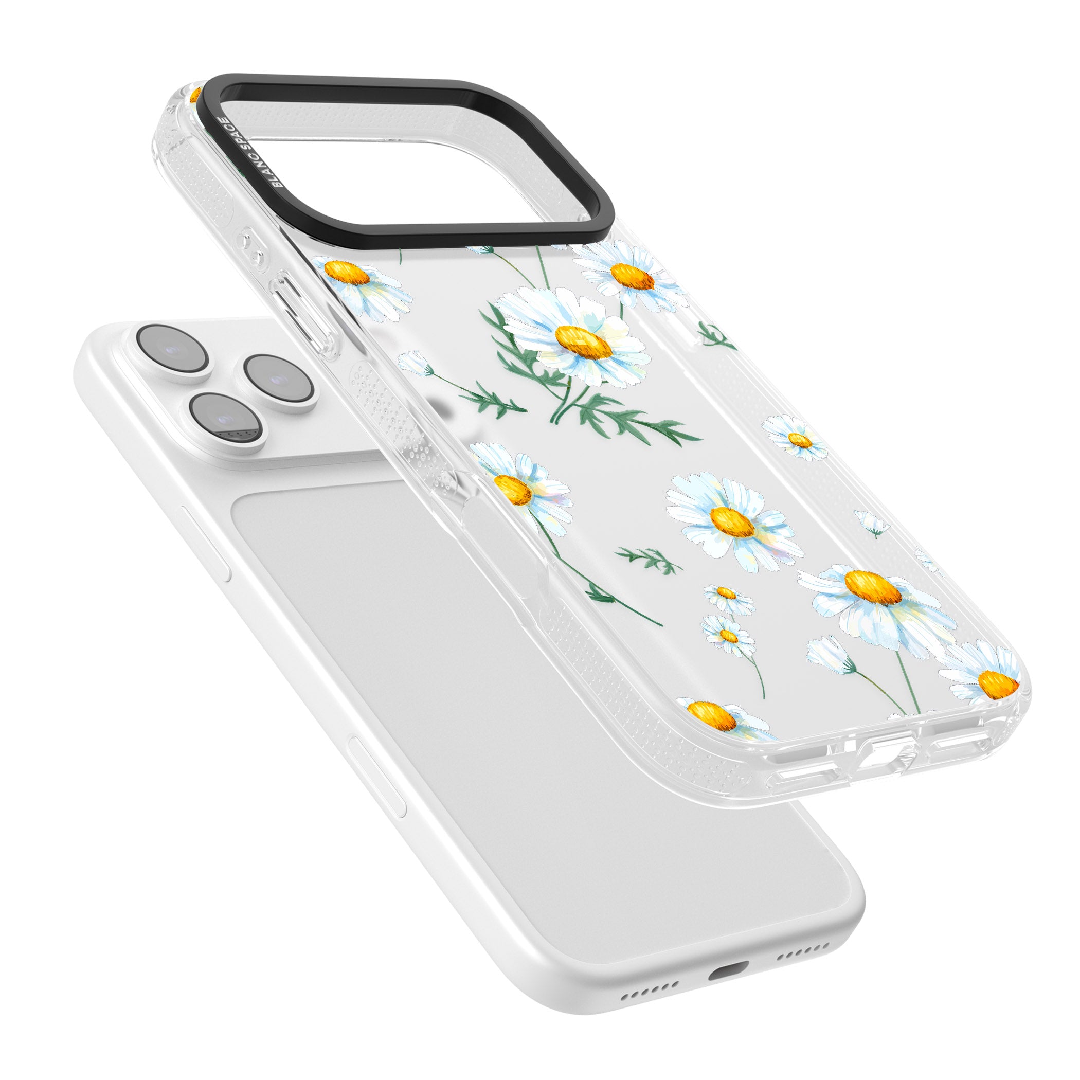 Vintage Painted Daisies iPhone 17 Pro Impact Air Clear Phone Case Colours