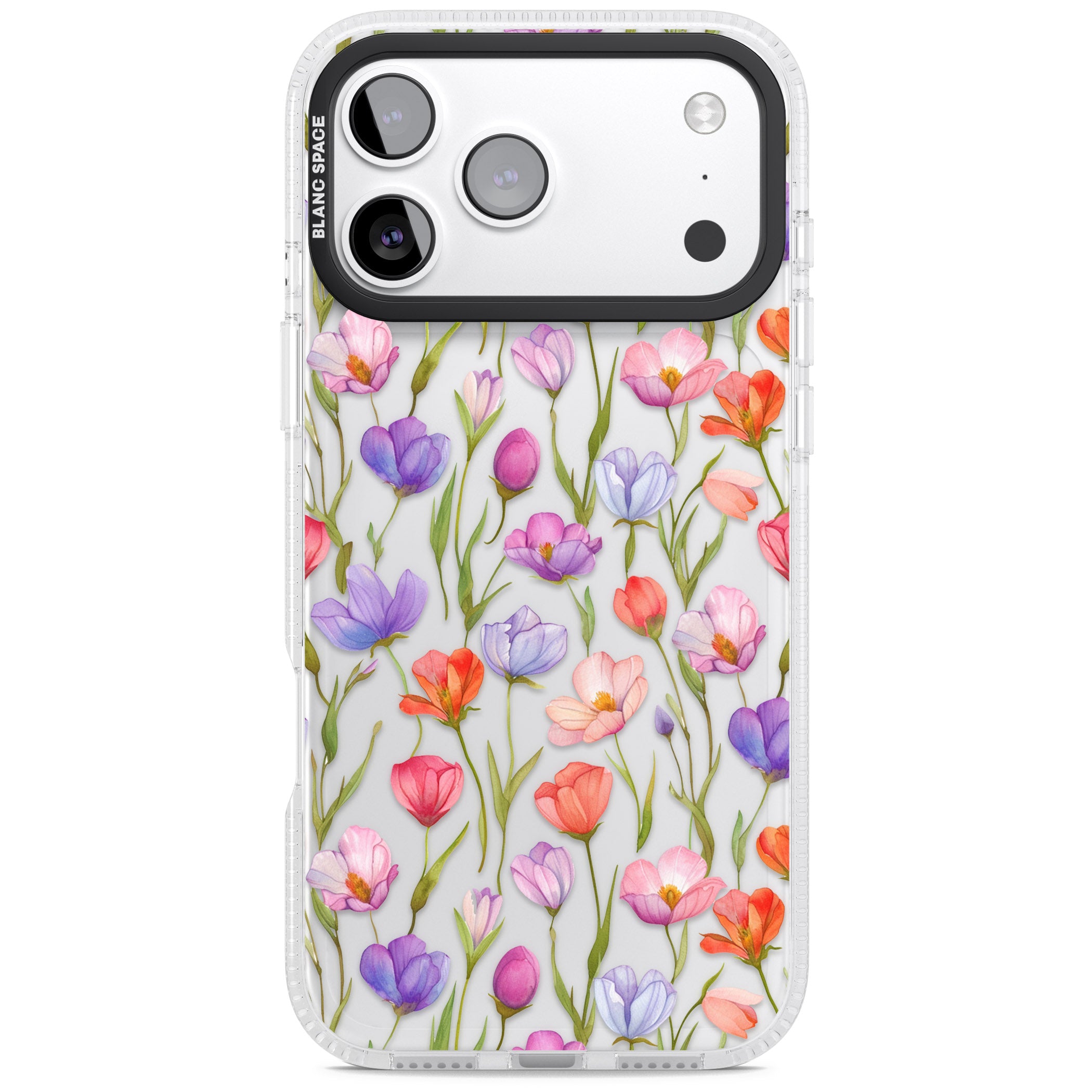 Red, Pink & Purple Flowers iPhone 17 Pro Impact Air Clear Phone Case