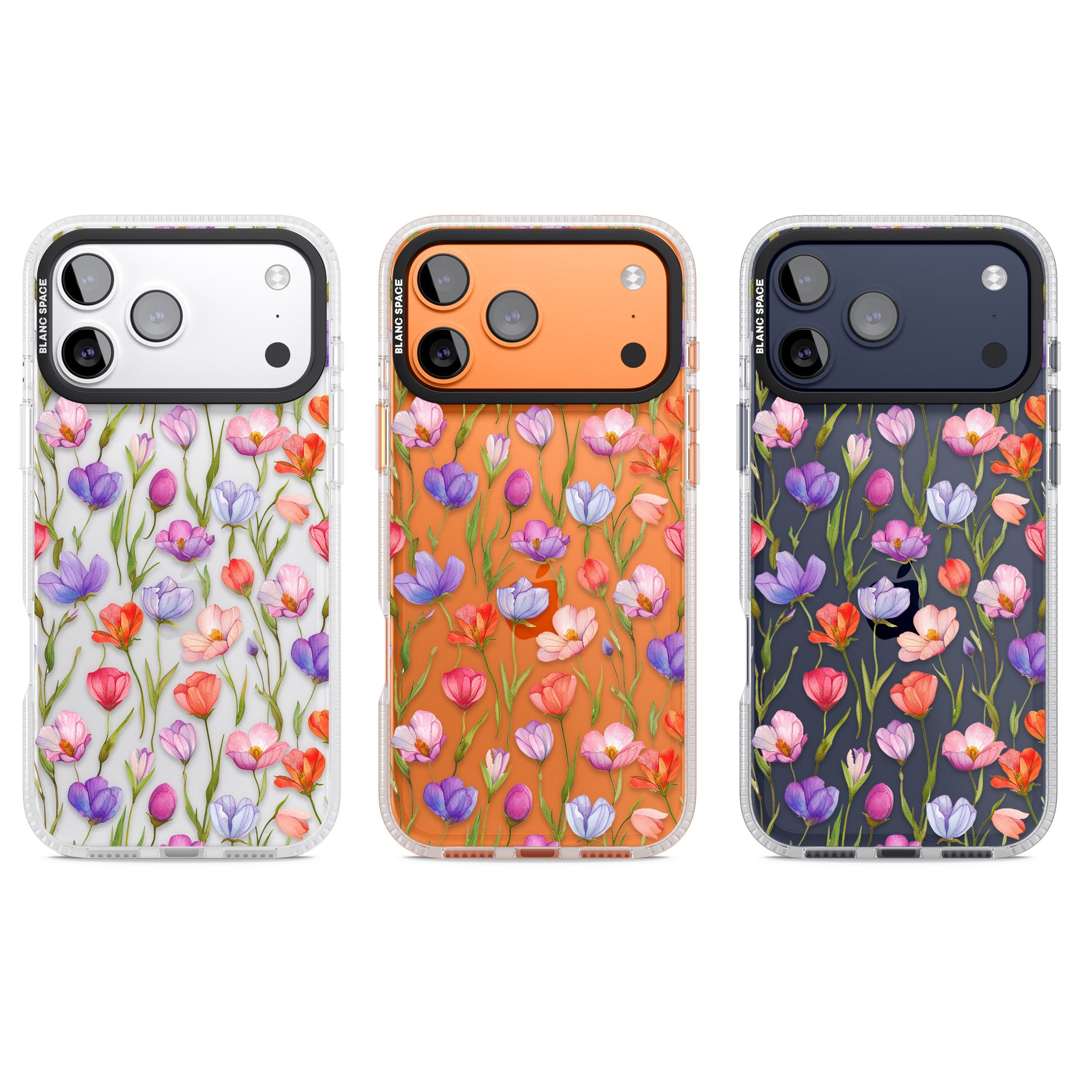 Red, Pink & Purple Flowers iPhone 17 Pro Impact Air Clear Phone Case APT Impact Protection