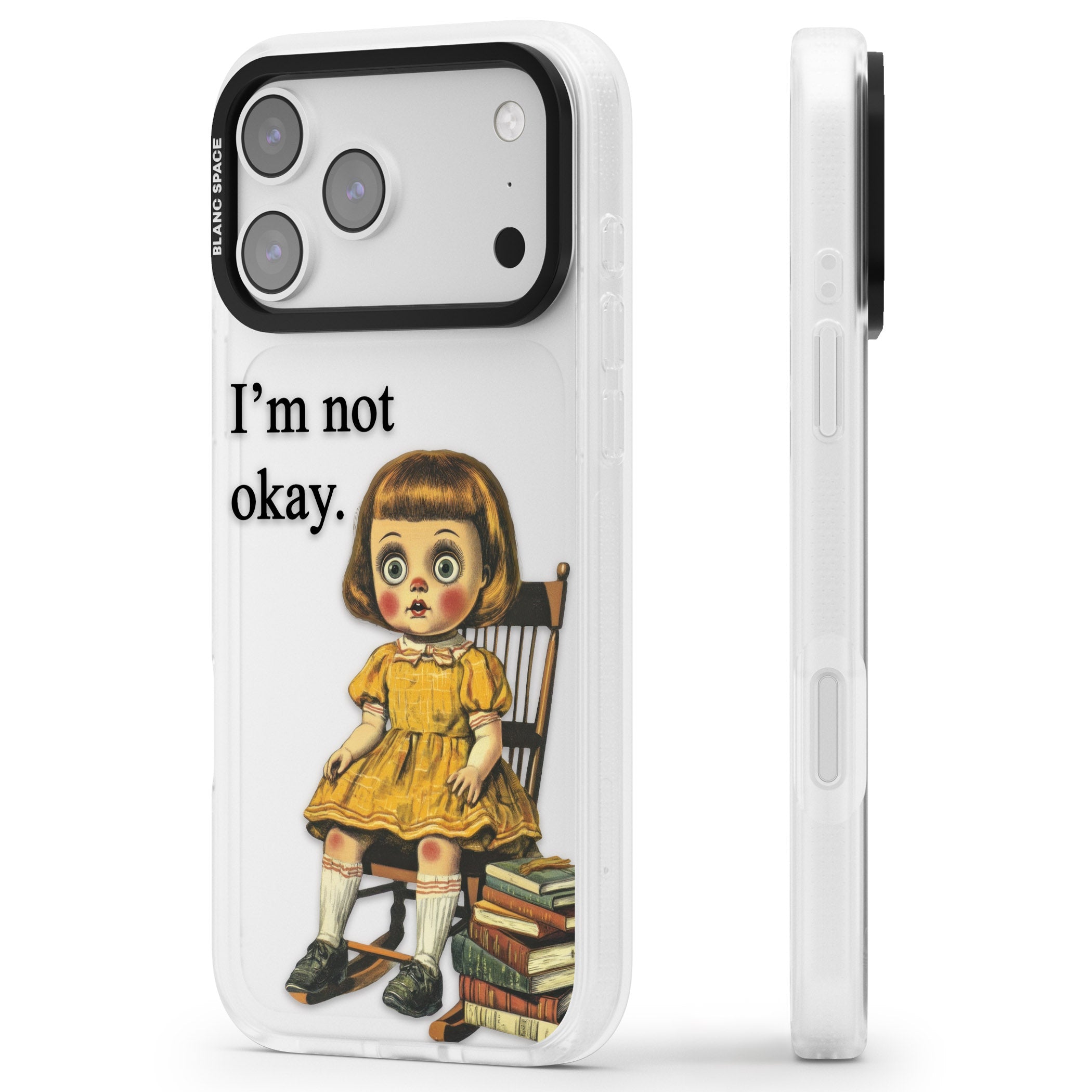Im Not Okay iPhone 17 Pro Impact Air Clear Phone Case Side Profile