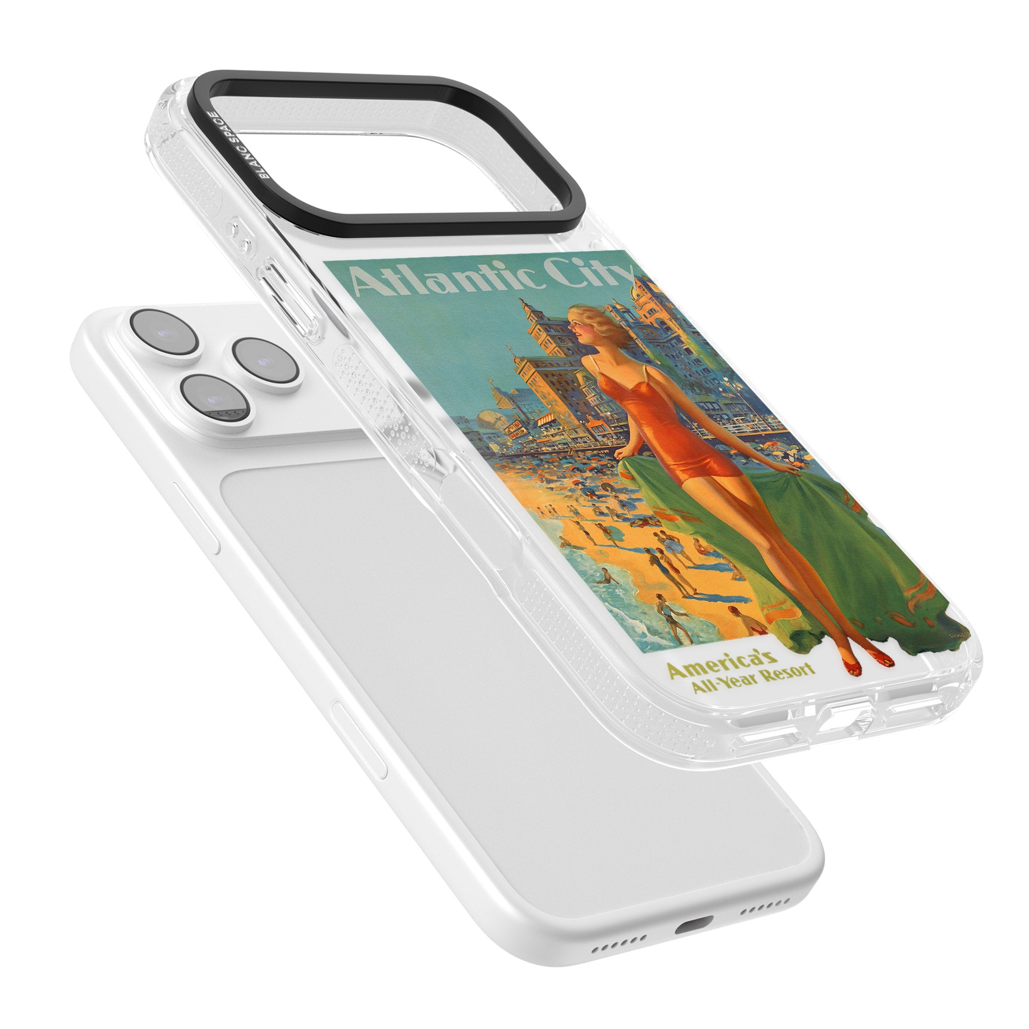 Atlantic City Vacation Poster iPhone 17 Pro Impact Air Clear Phone Case Colours