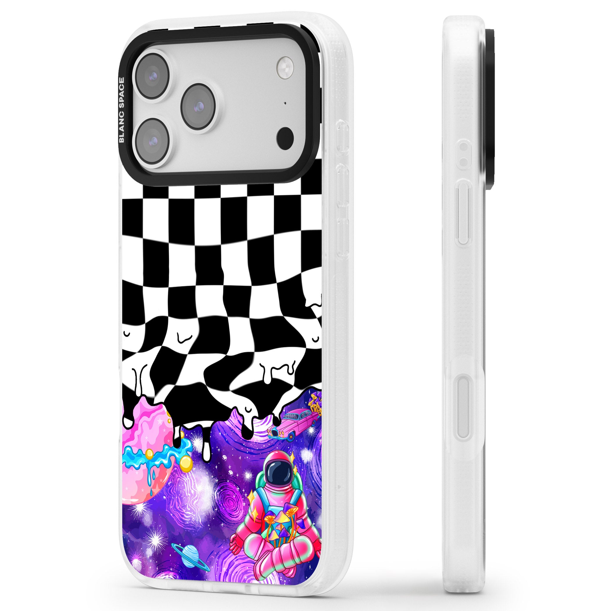 Washed Out iPhone 17 Pro Impact Air Clear Phone Case Side Profile