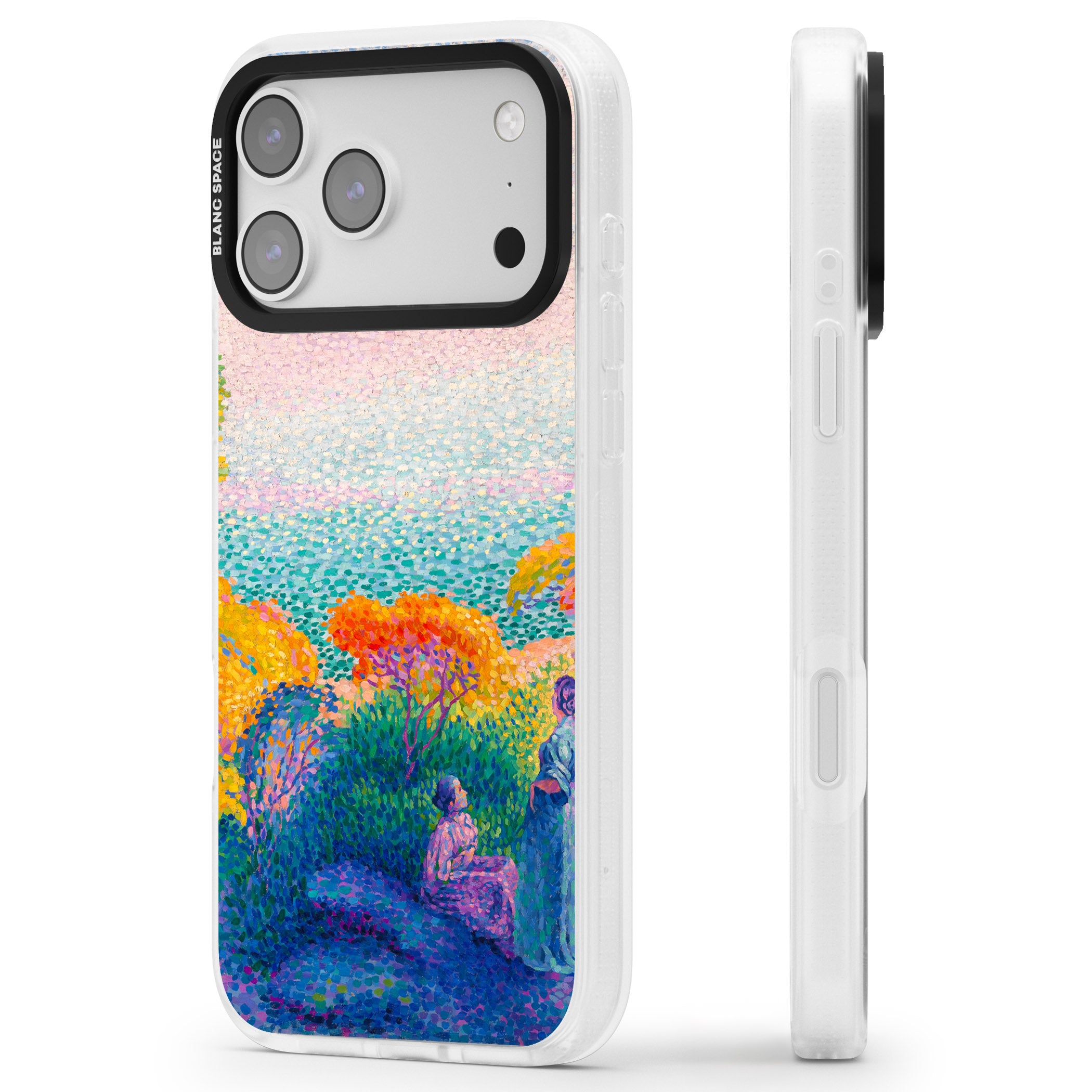 Two Women by the Shore iPhone 17 Pro Max Impact Air Clear Phone Case Side Profile