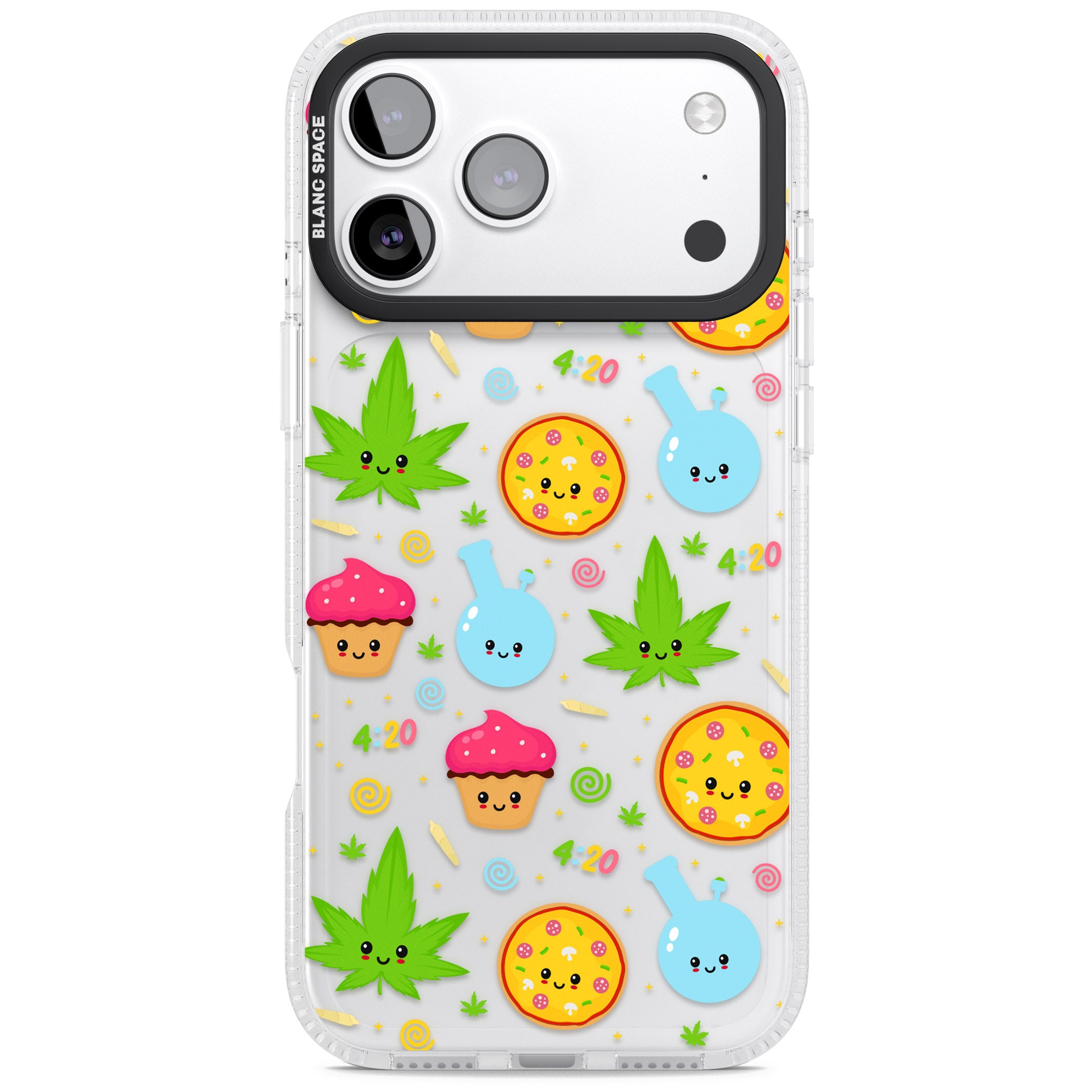 Kawaii Weed Pattern iPhone 17 Pro Max Impact Air Clear Phone Case