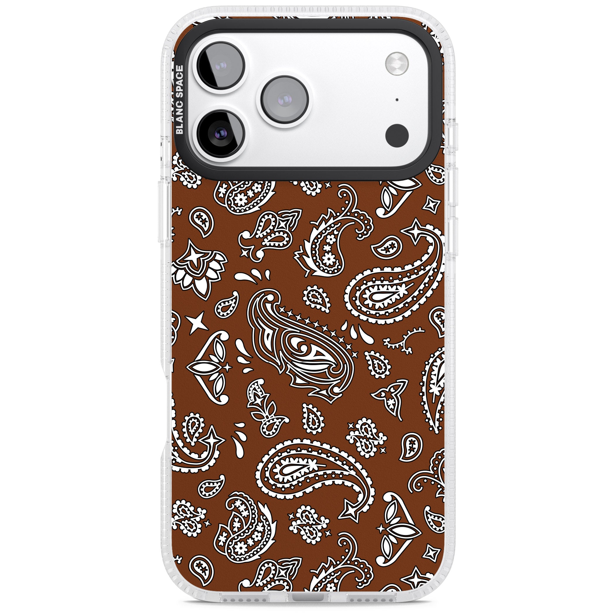 Brown Bandana iPhone 17 Pro Impact Air Clear Phone Case