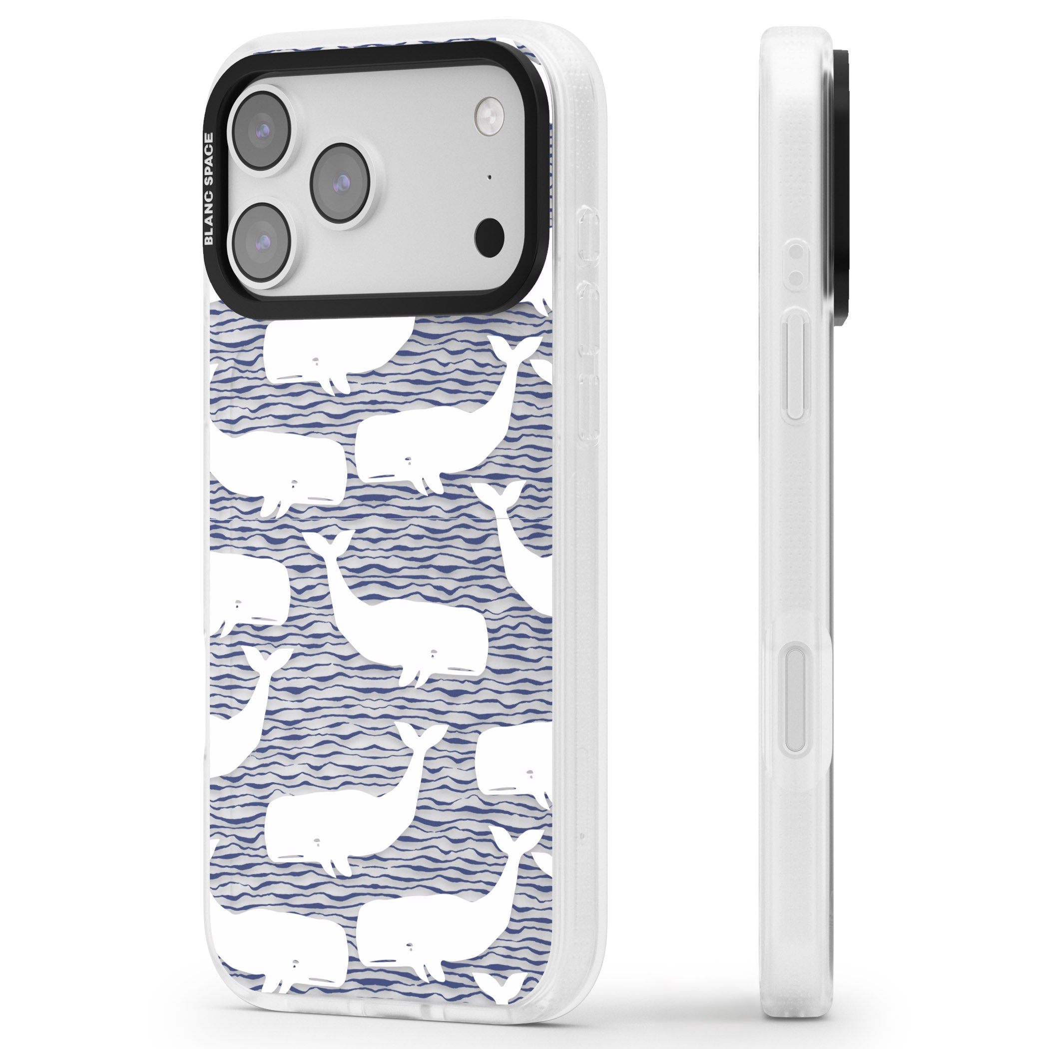 Whale Wave iPhone 17 Pro Max Impact Air Clear Phone Case Side Profile
