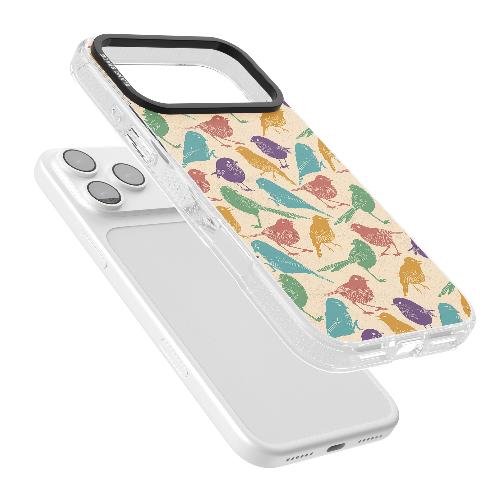 Colorful Feathered Friends iPhone 17 Pro Impact Air Clear Phone Case Colours