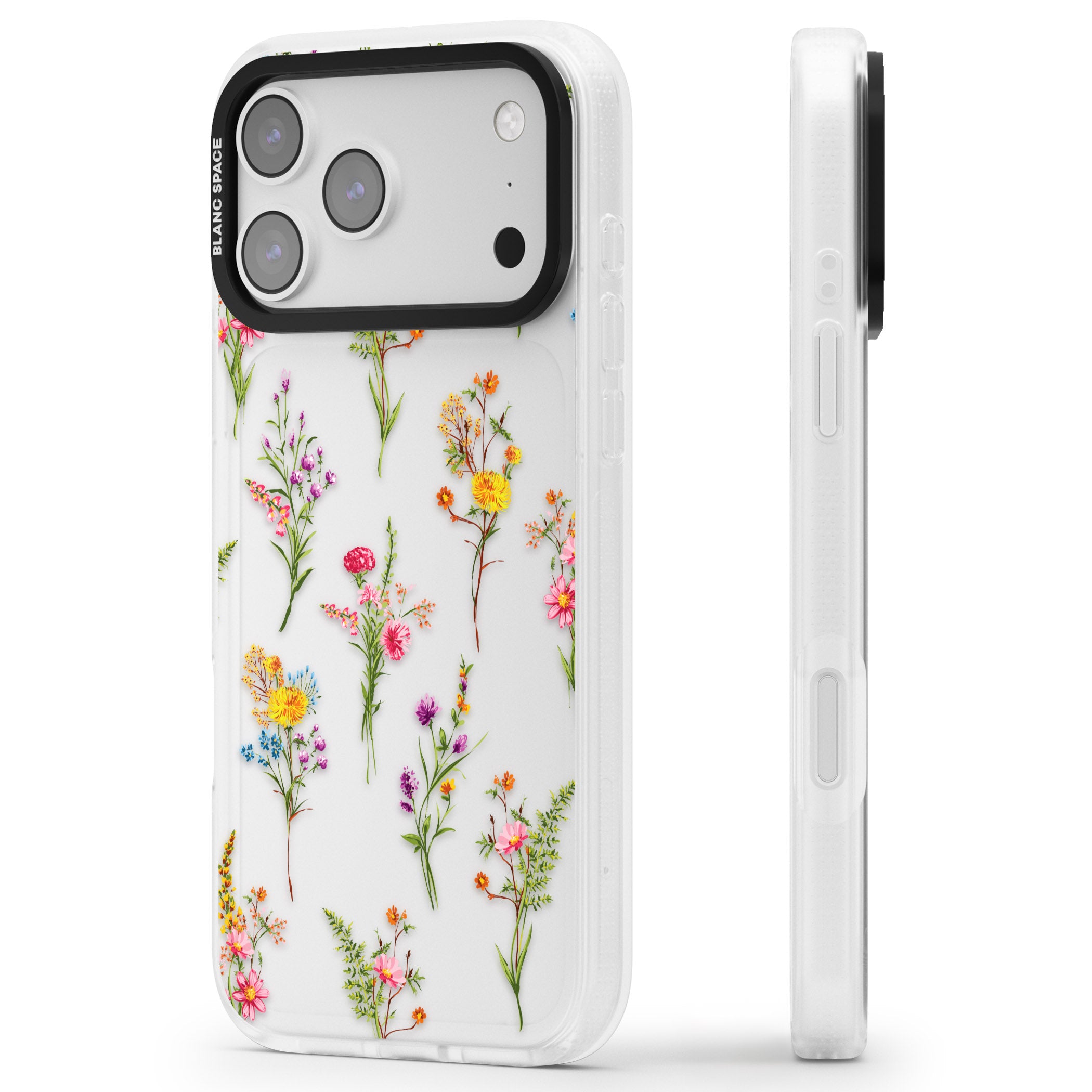 Picked Wildflowers iPhone 17 Pro Impact Air Clear Phone Case Side Profile