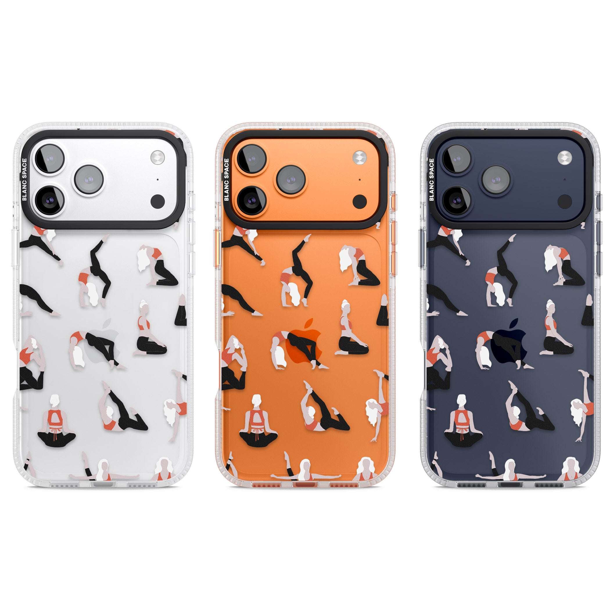 Yoga Poses Clear iPhone 17 Pro Impact Air Clear Phone Case APT Impact Protection