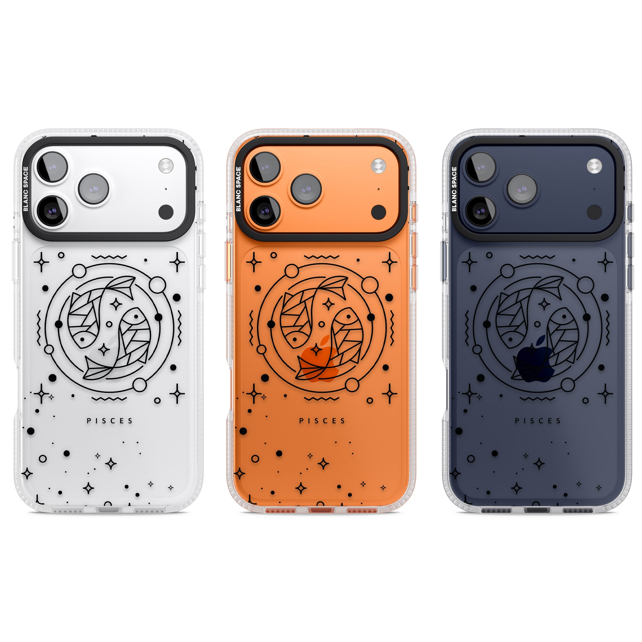 Pisces Emblem Transparent iPhone 17 Pro Impact Air Clear Phone Case APT Impact Protection