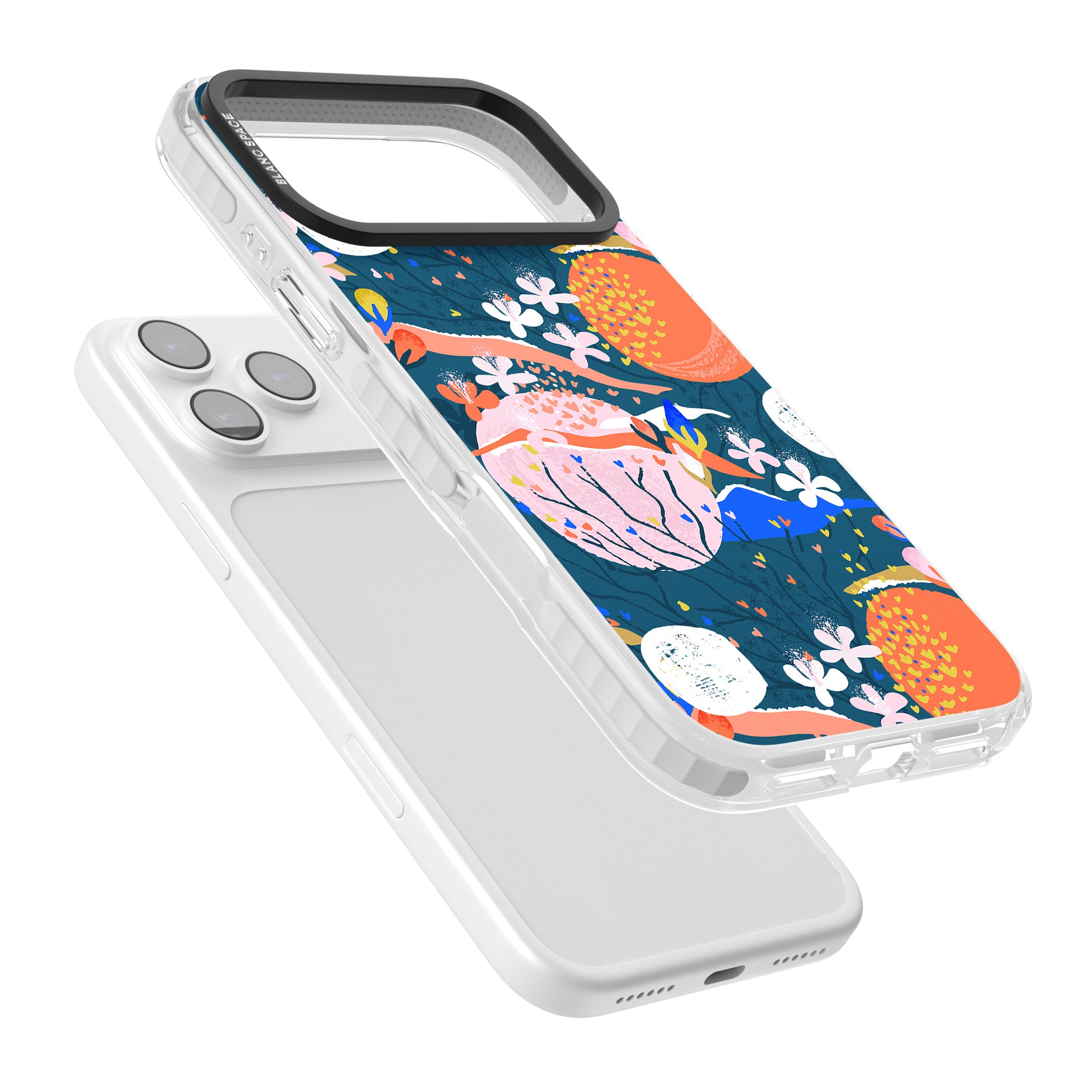 Vibrant Coral Pattern iPhone 17 Pro Impact Clear Phone Case Colours