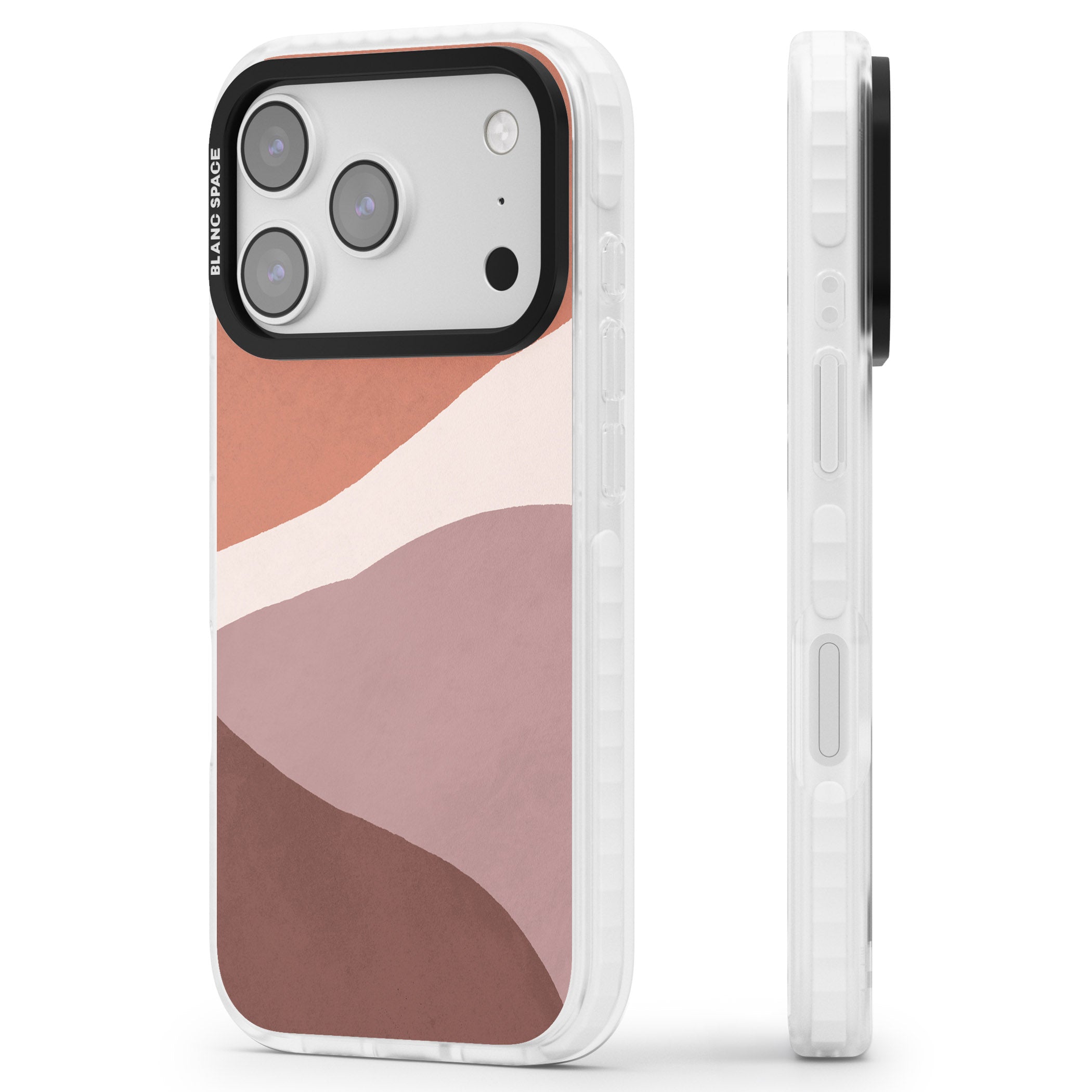 Lush Abstract Watercolour Design #2 iPhone 17 Pro Impact Clear Phone Case Side Profile