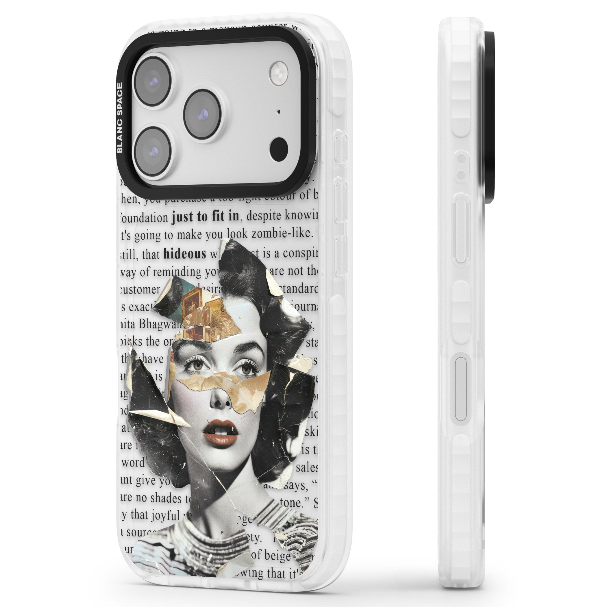 Beauty Is Within iPhone 17 Pro Impact Clear Phone Case Side Profile