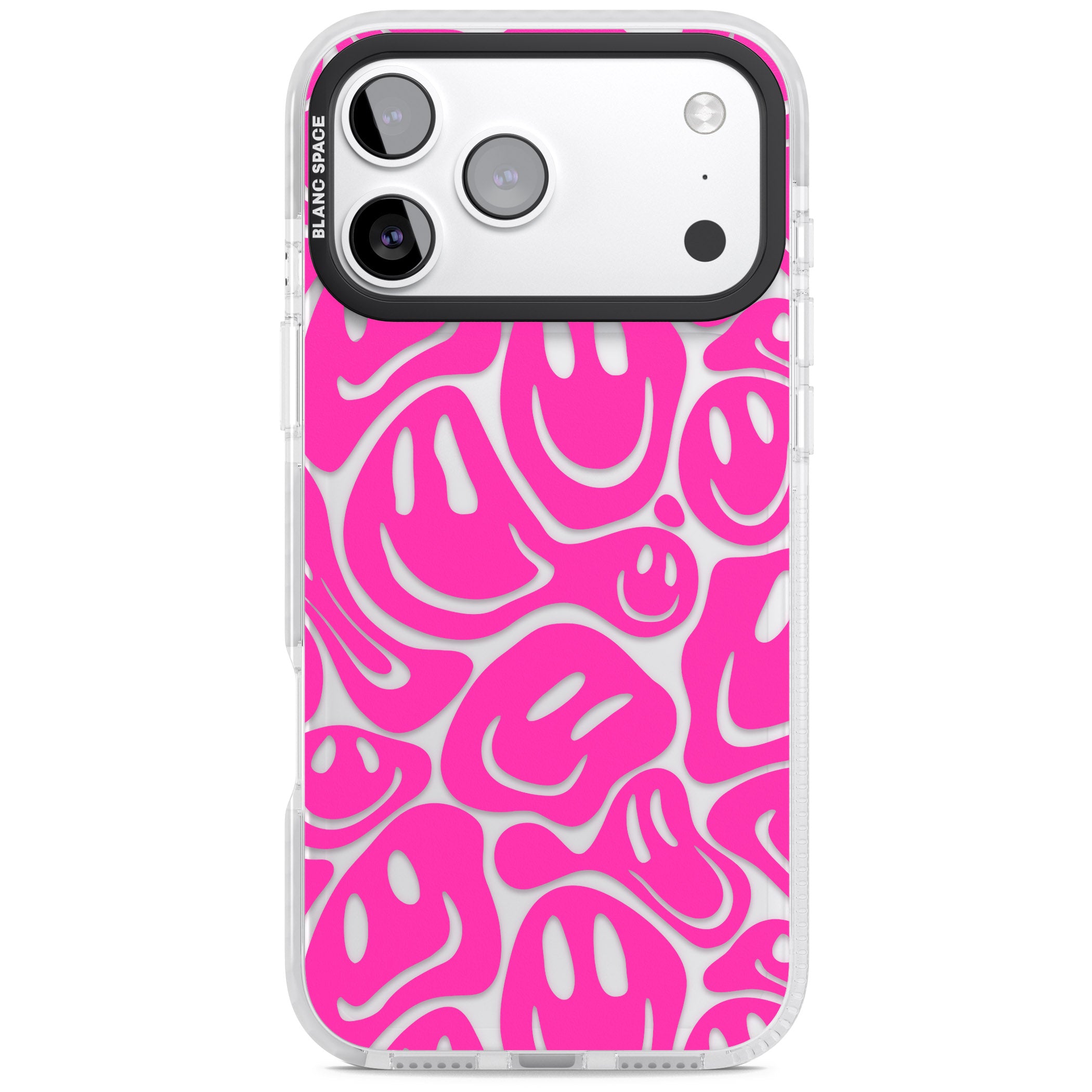 Pink Acid Faces iPhone 17 Pro Impact Clear Phone Case