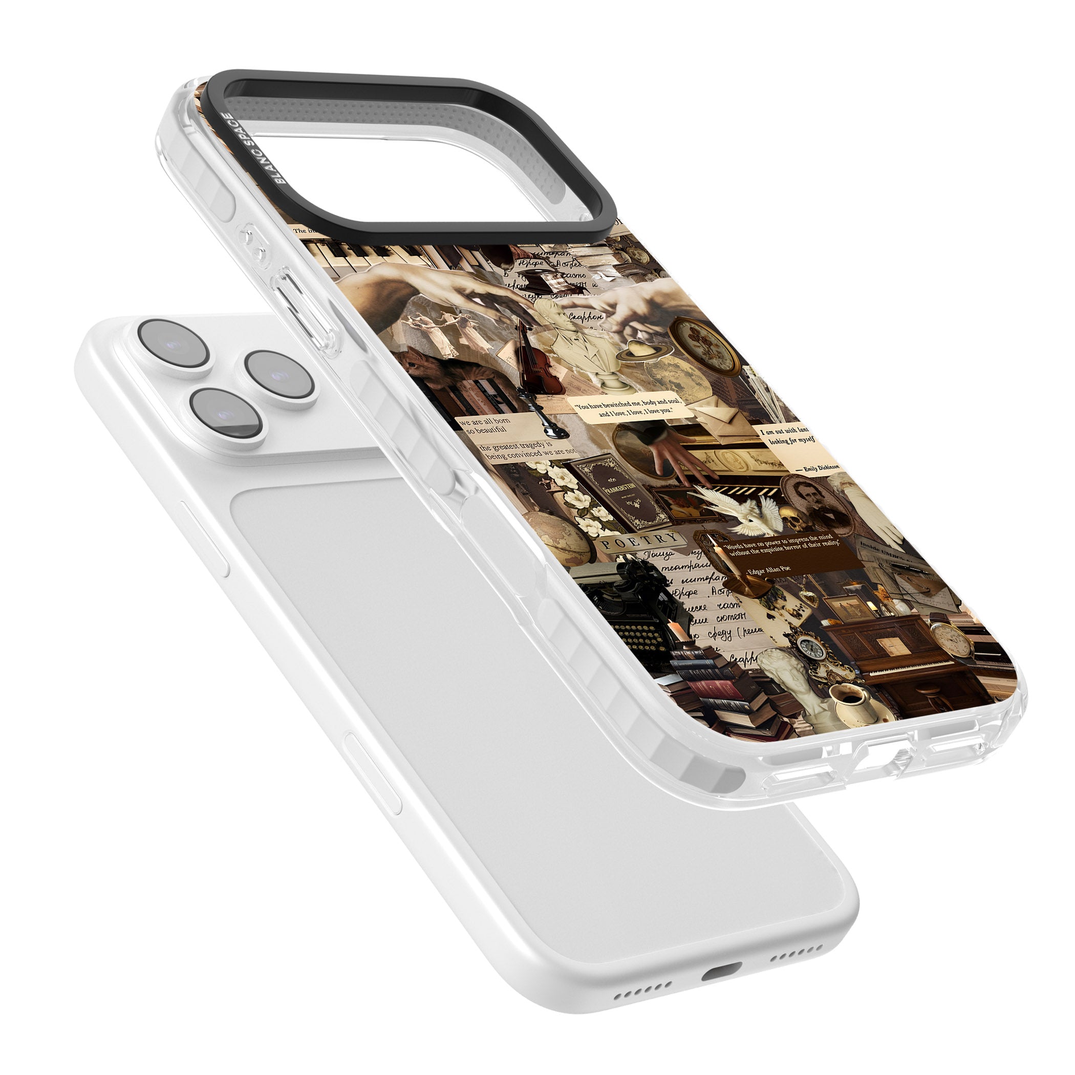 Antique Collage iPhone 17 Pro Impact Clear Phone Case Colours